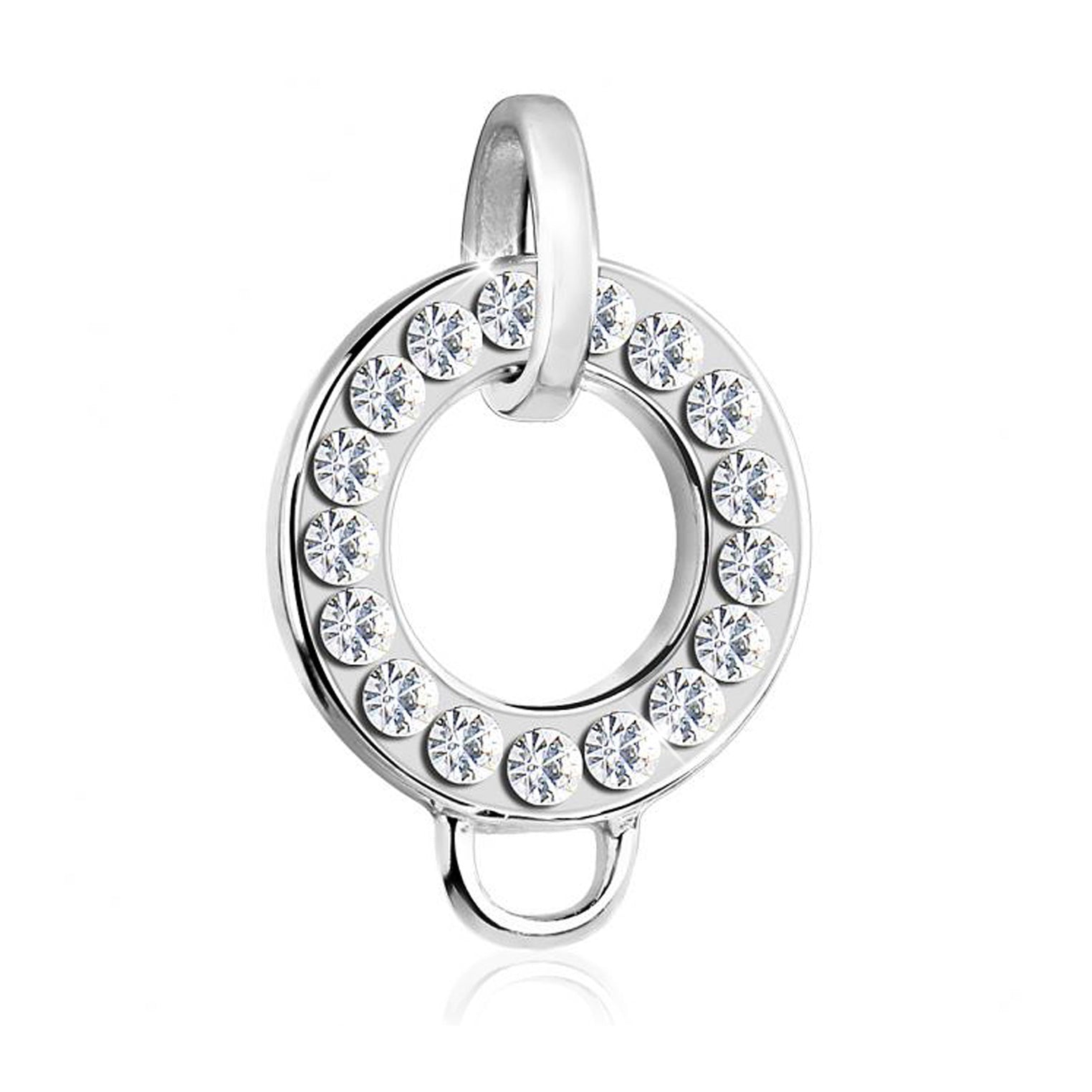 Silber - Nenalina | Charmträger | Kristall (Weiß) | 925er Sterling Silber