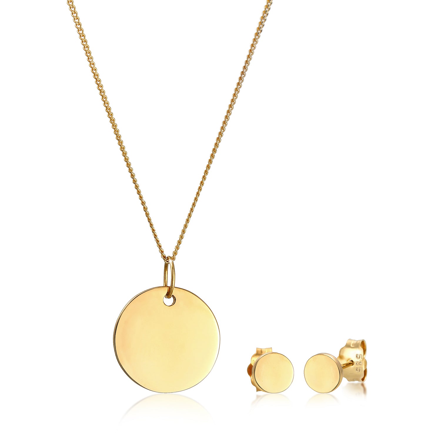 Gold - Elli PREMIUM | Schmuckset  Geo | 585 Gelbgold
