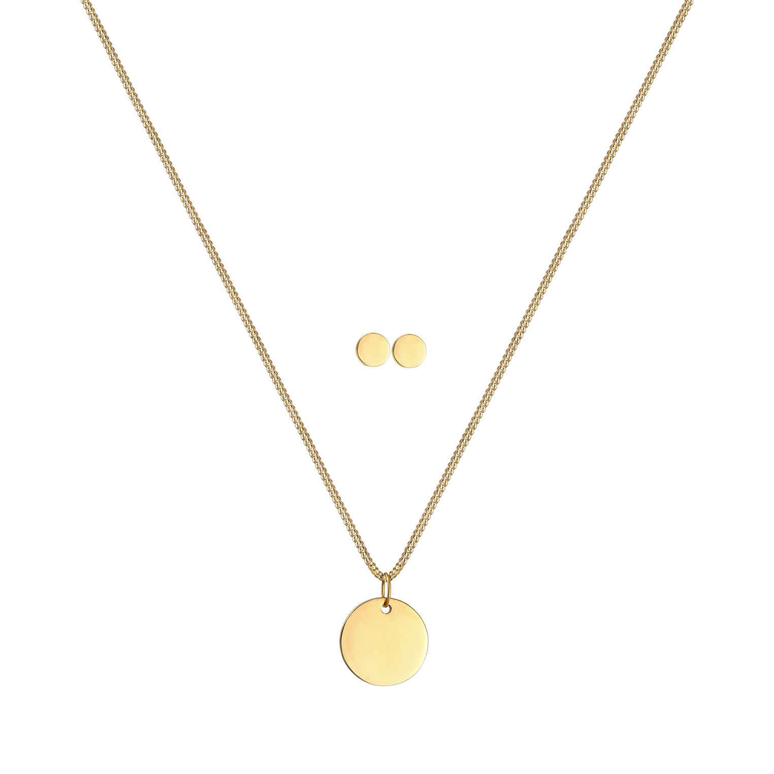 Gold - Elli PREMIUM | Schmuckset  Geo | 585 Gelbgold