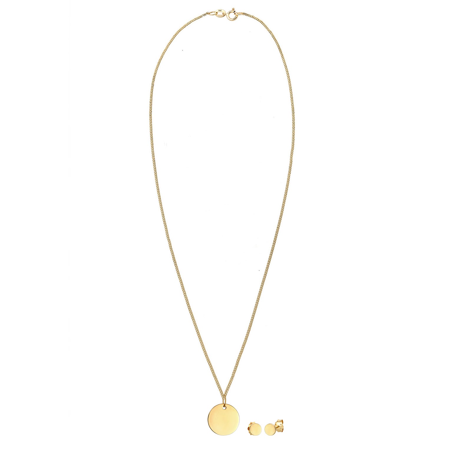 Gold - Elli PREMIUM | Schmuckset  Geo | 585 Gelbgold