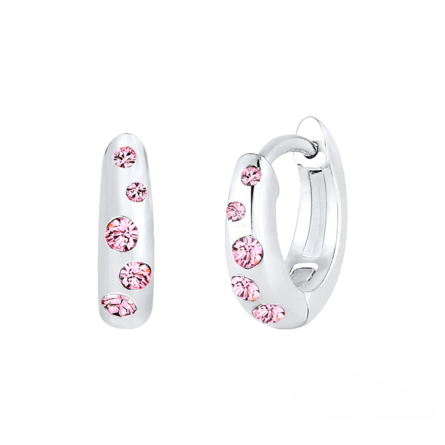 Silber - Elli | Ohrring | Kristall ( Rosa ) | 925er Sterling Silber