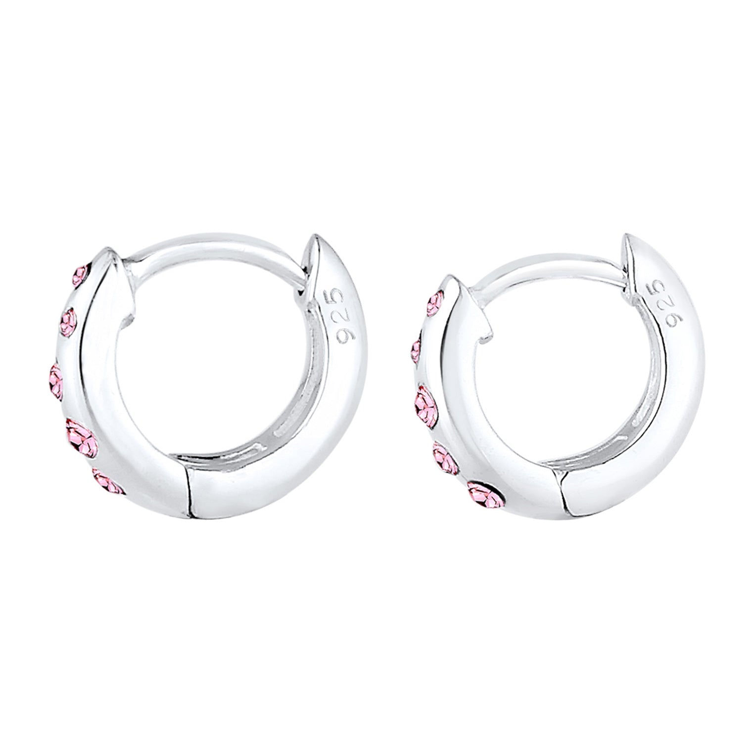 Silber - Elli | Ohrring | Kristall ( Rosa ) | 925er Sterling Silber