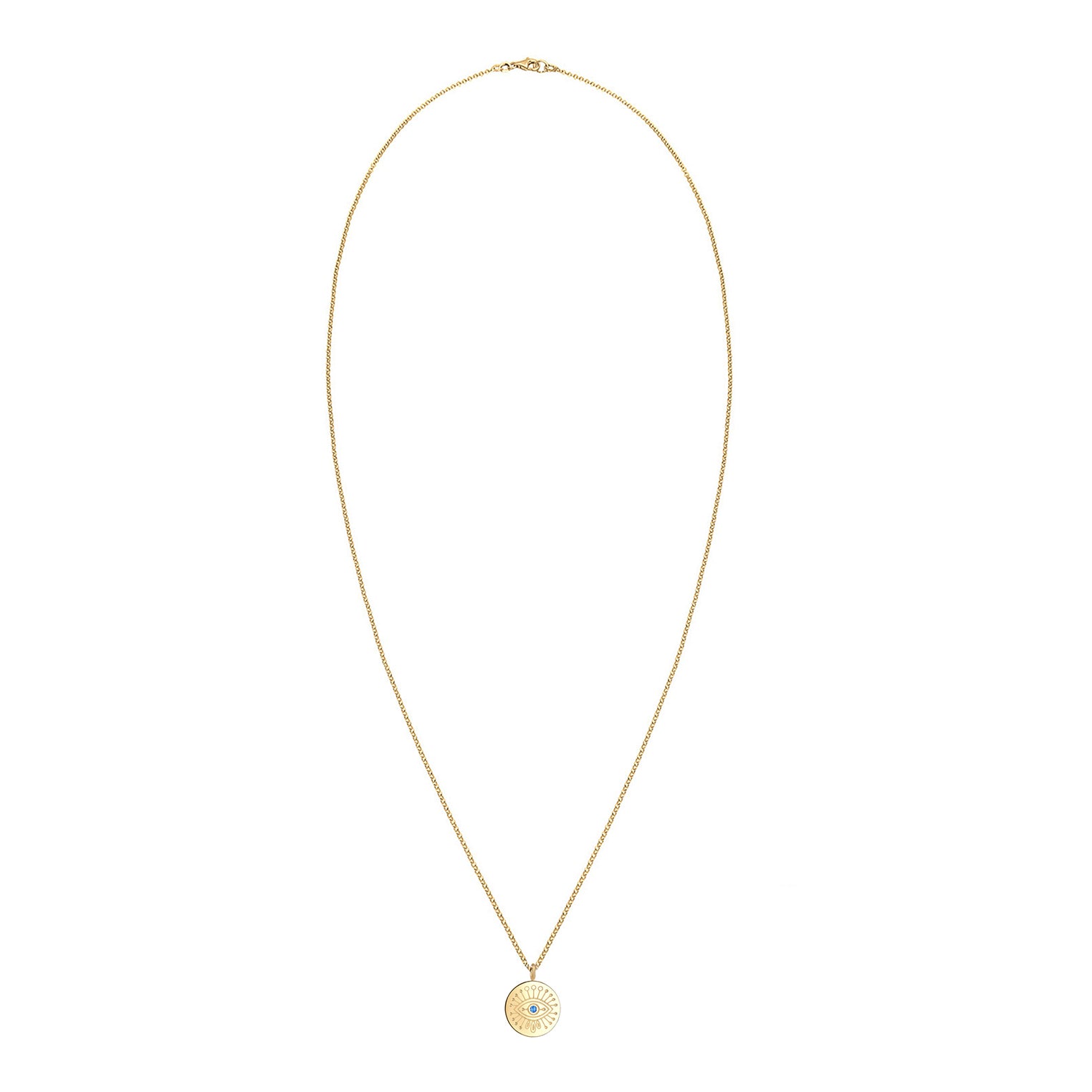 Gold - Elli | Halskette Evil Eye | Kristall (Blau) | 925 Sterling Silber vergoldet
