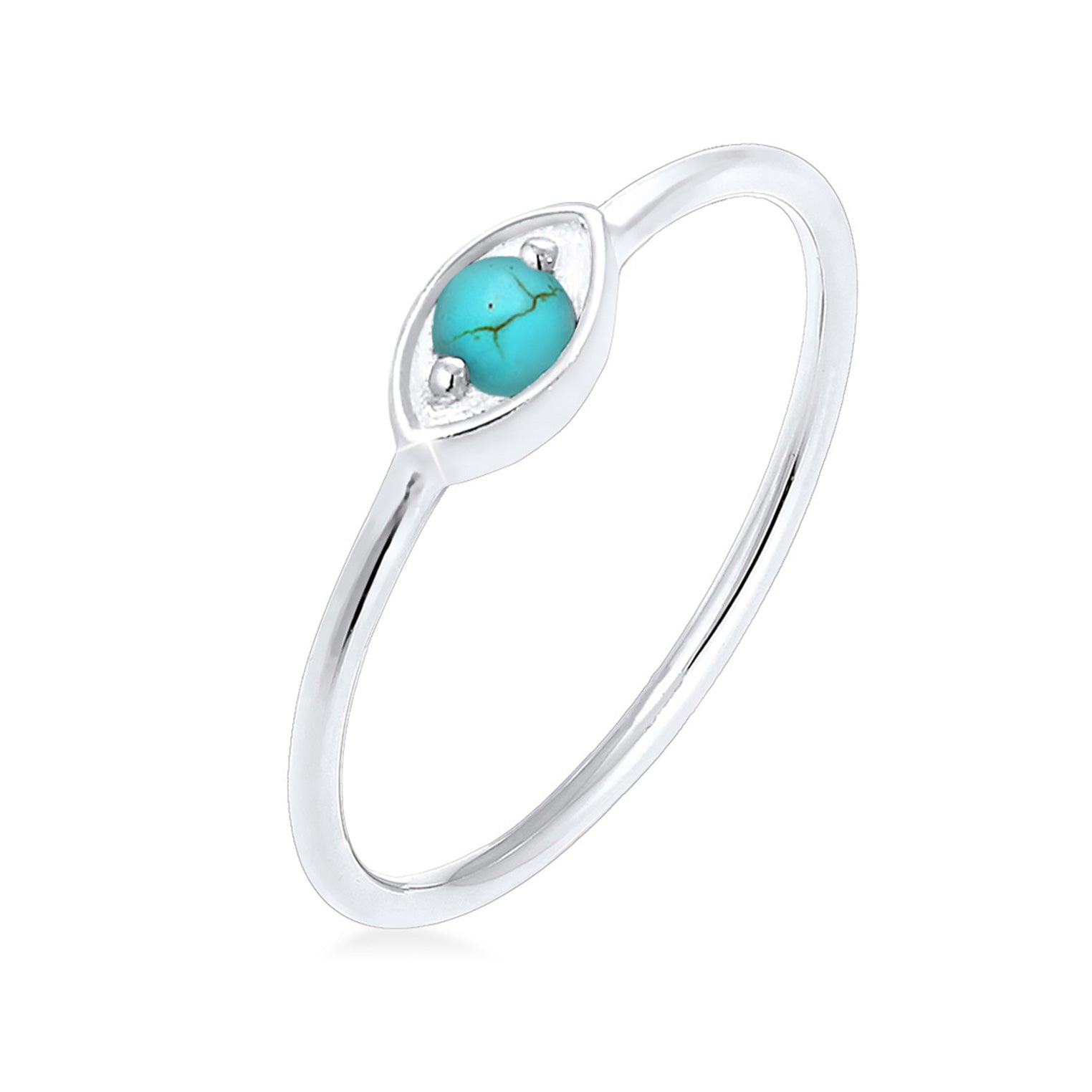 Silber - Elli | Ring Evil Eye | Howlith ( Türkis ) | 925er Sterling Silber