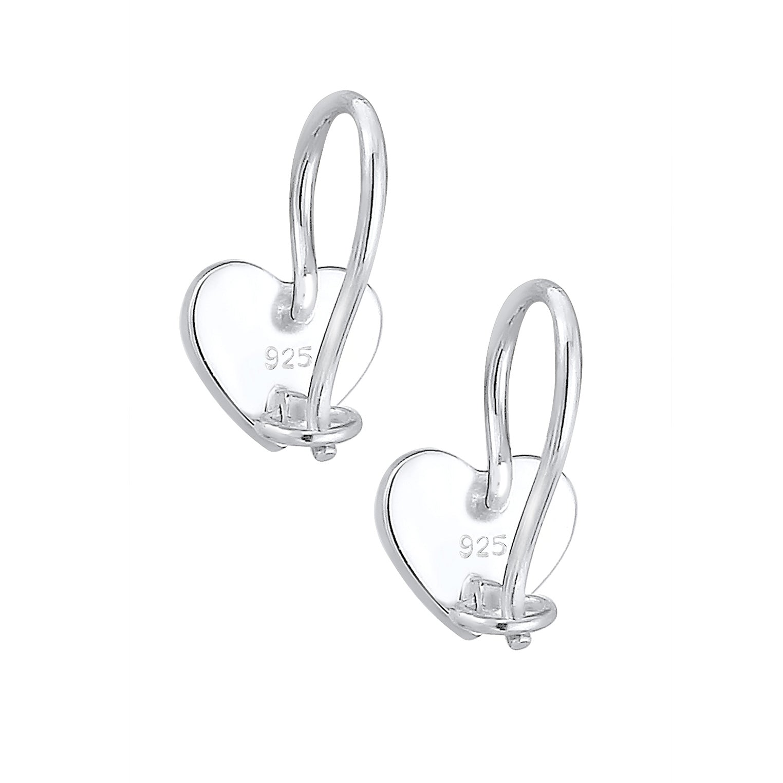 Silber - Elli | Ohrring Herz | Kristall ( Rosa ) | 925er Sterling Silber
