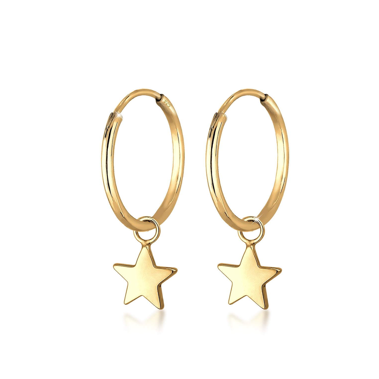 Gold - Elli | Creole Astro | 925 Sterling Silber vergoldet