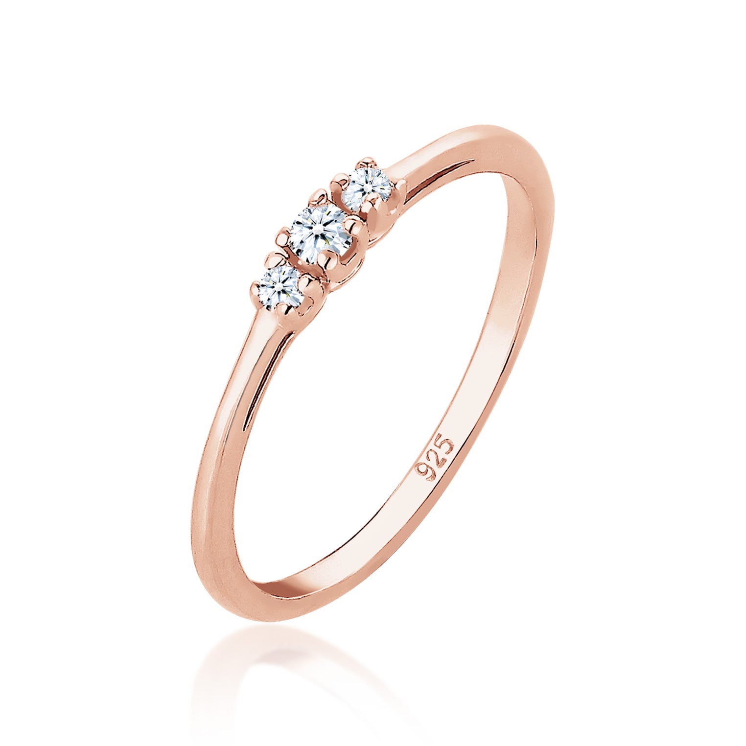 Roségold - Elli DIAMONDS | Verlobungsring | Diamant ( Weiß, 0,06 ct ) | 925 Sterling Silber Rosegold