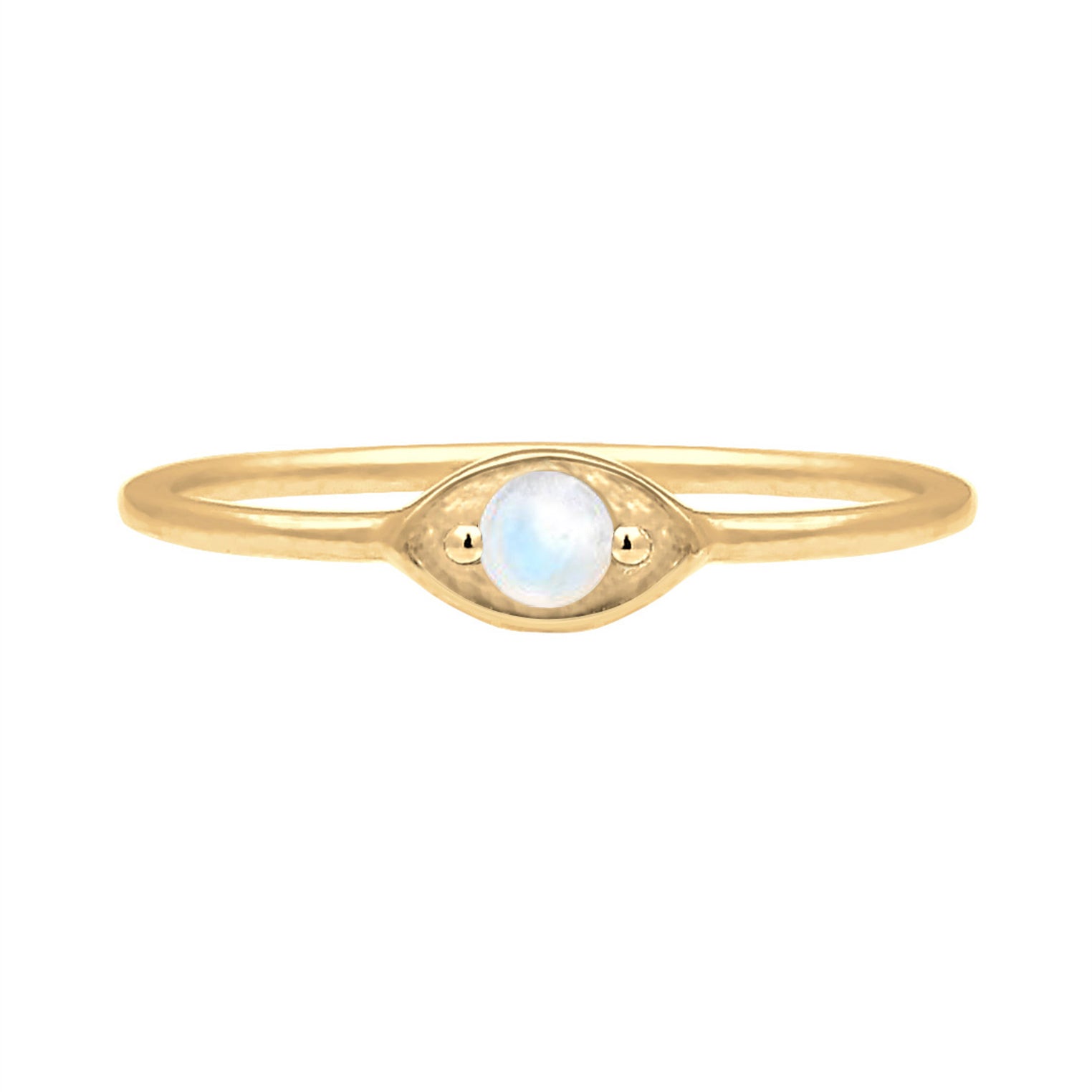 Gold - Elli | Ring Evil Eye | Mondstein ( Weiß ) | 925 Sterling Silber vergoldet