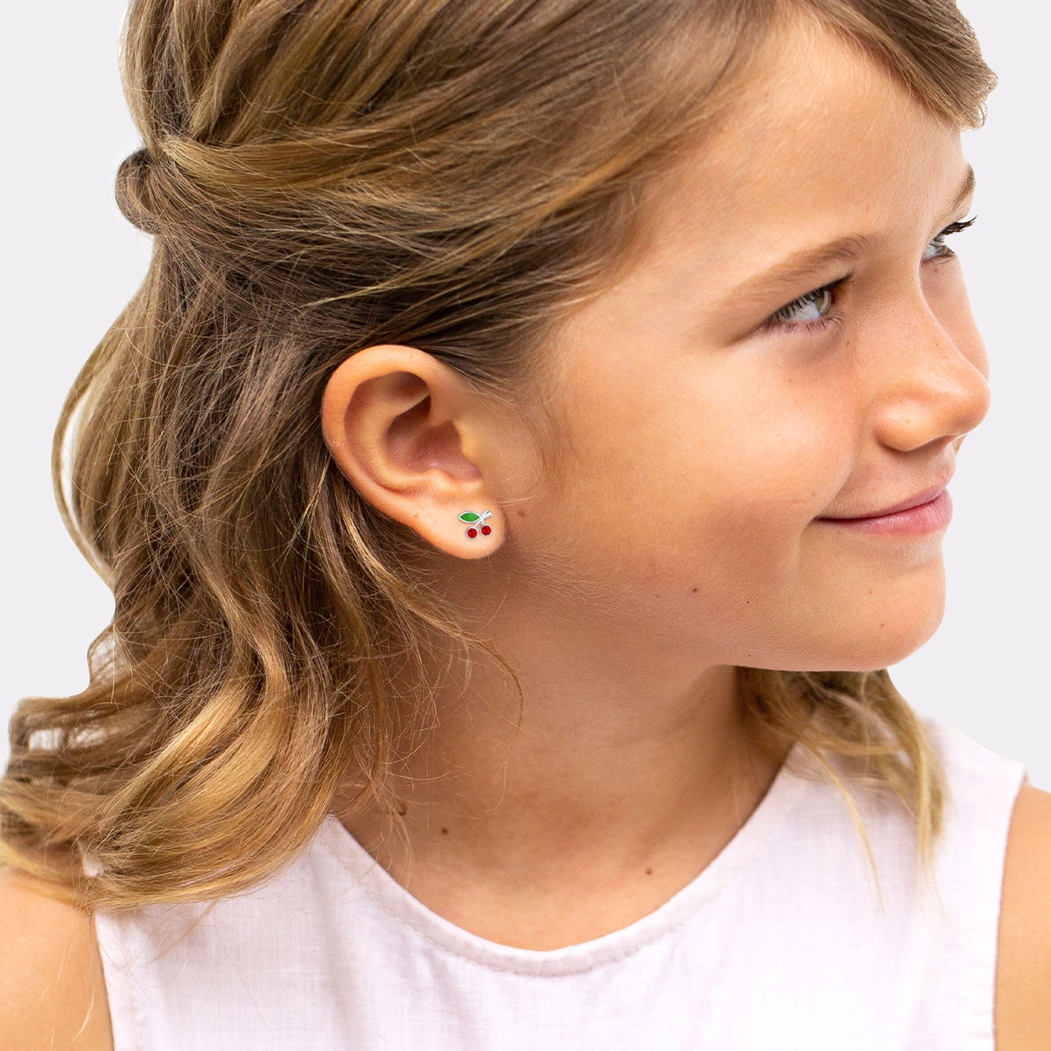 Silber - Elli | Ohrring Früchte | Kristall ( Pink ) | 925er Sterling Silber