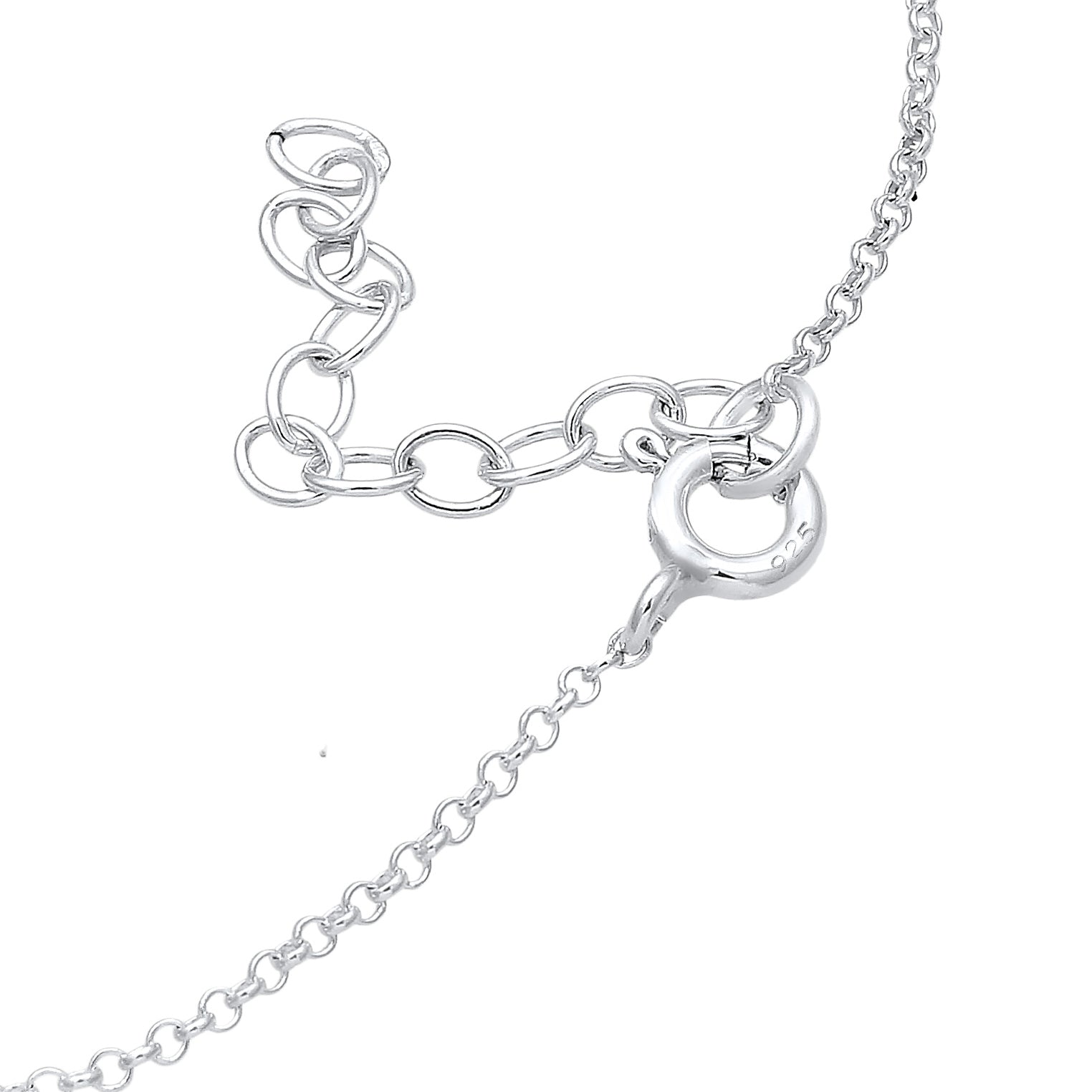 Silber - Elli | Solitär-Armband | Kristall ( Weiß ) | 925er Sterling Silber