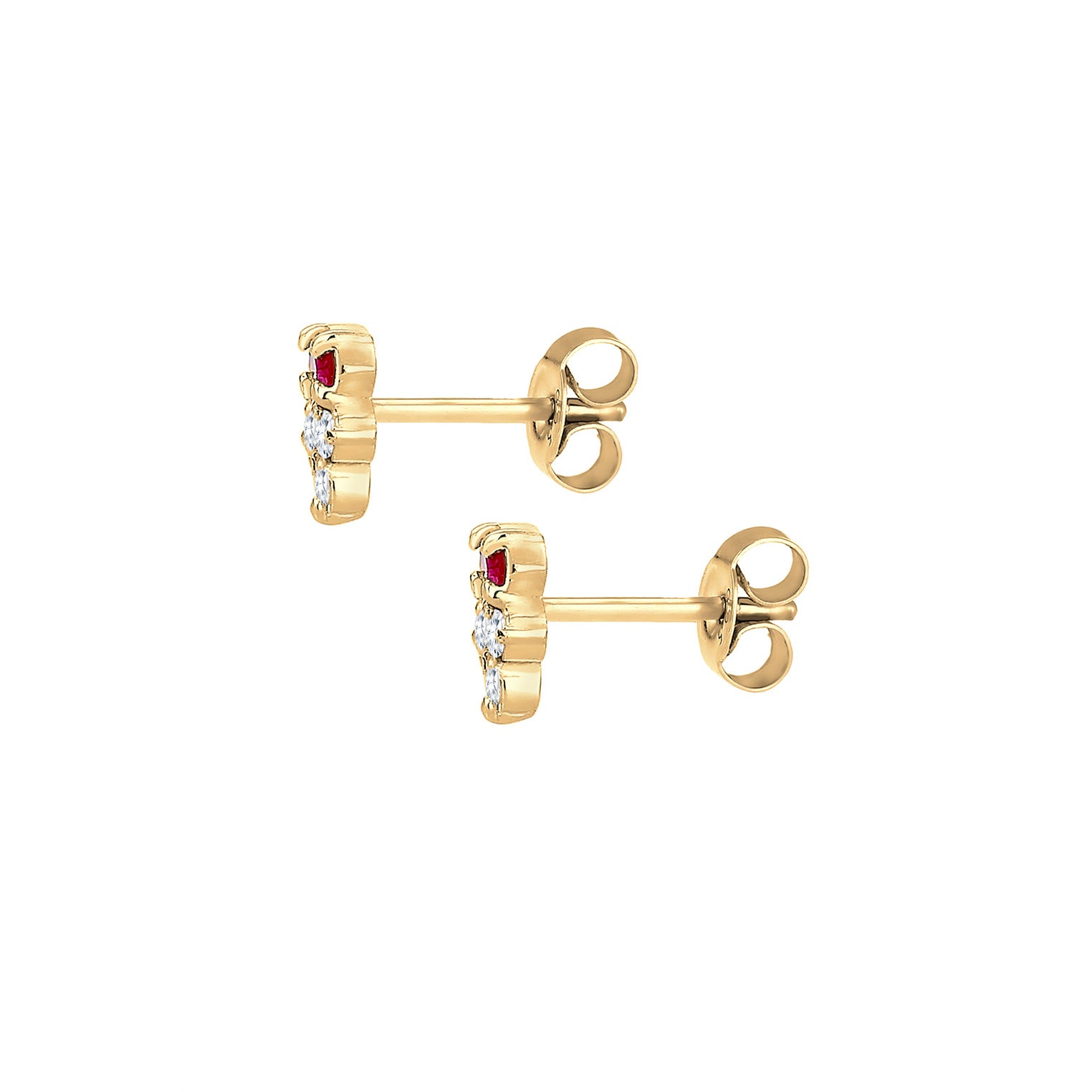 Gold - Elli | Ohrstecker | Rubin ( Pink ) | 925 Sterling Silber vergoldet