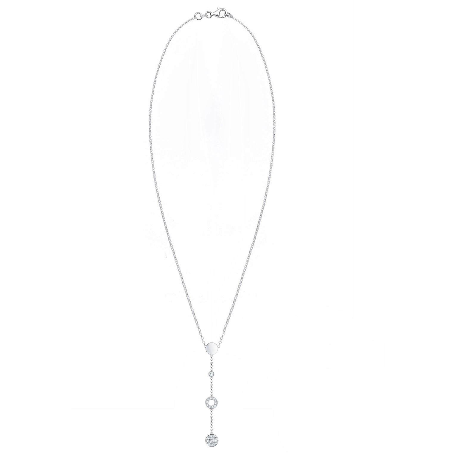 Silber - Elli | Halskette Kreis | Mit Kristallen von Swarovski® (Weiß) | 925er Sterling Silber