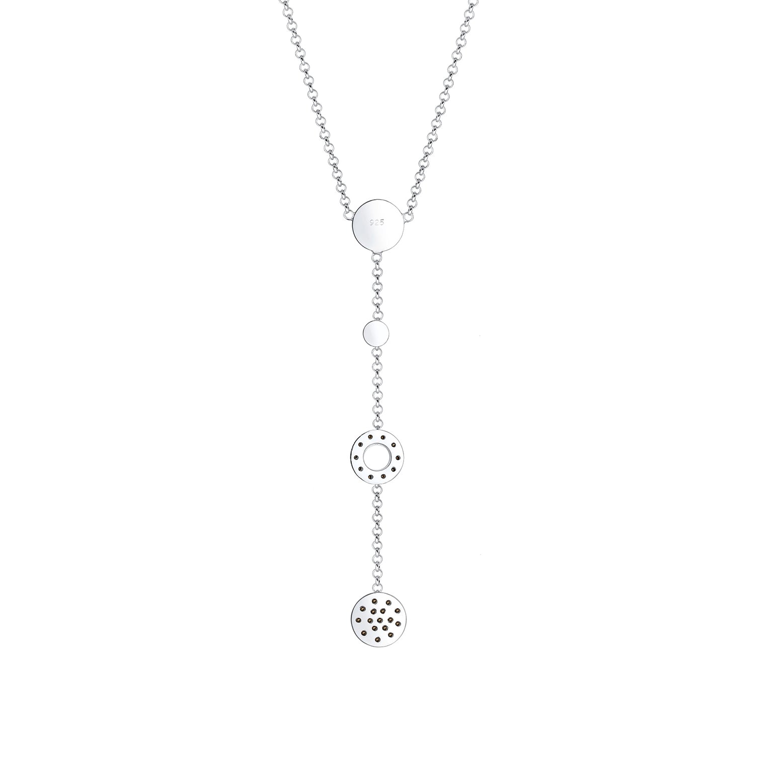 Silber - Elli | Halskette Kreis | Mit Kristallen von Swarovski® (Weiß) | 925er Sterling Silber