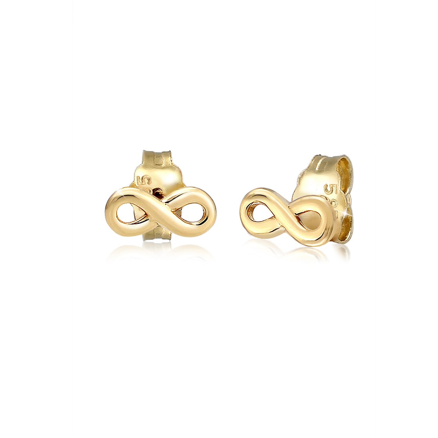 Gold - Elli PREMIUM | Ohrstecker Infinity | 585 Gelbgold