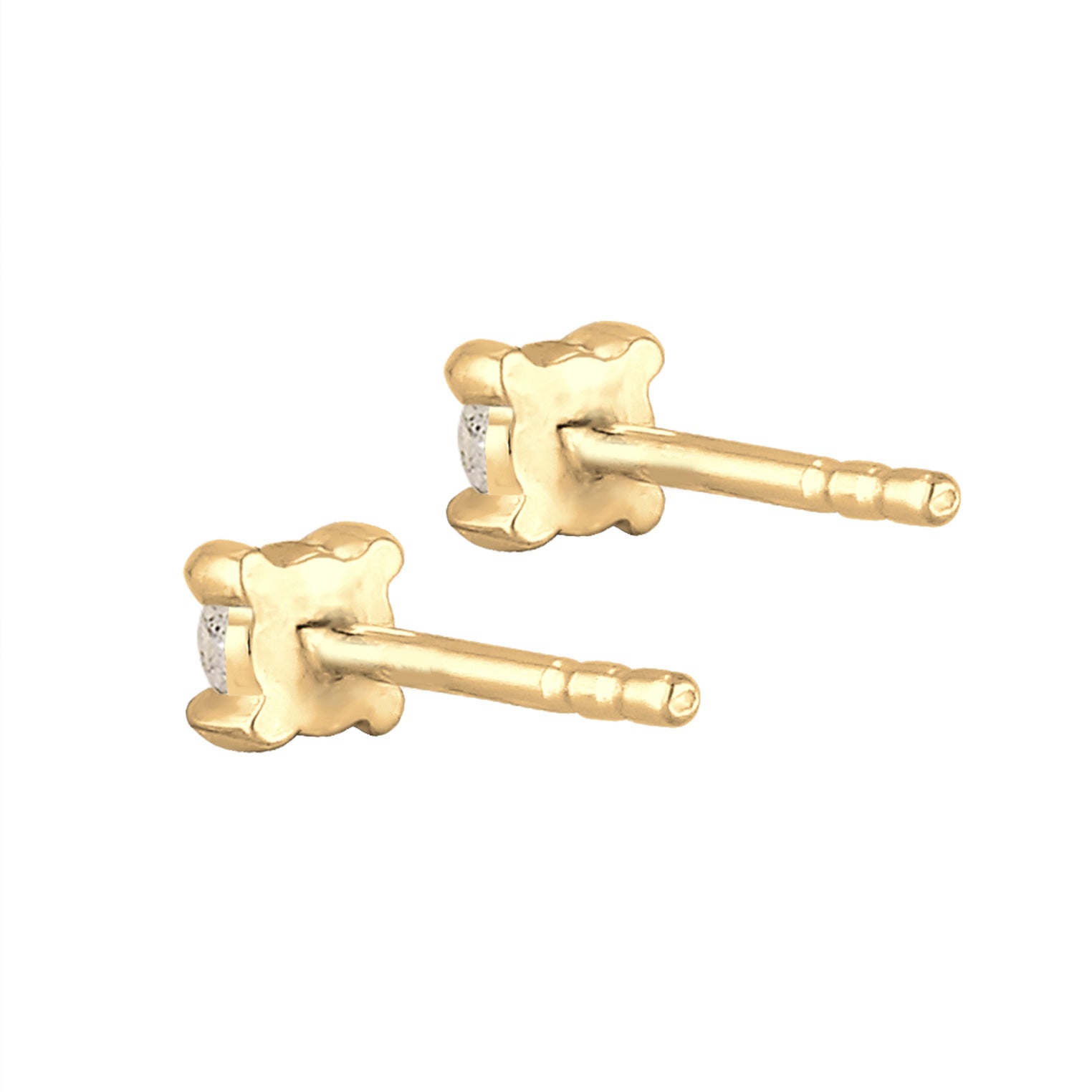 Gold - Elli | Ohrstecker | Labradorit ( Grau ) | 925 Sterling Silber vergoldet