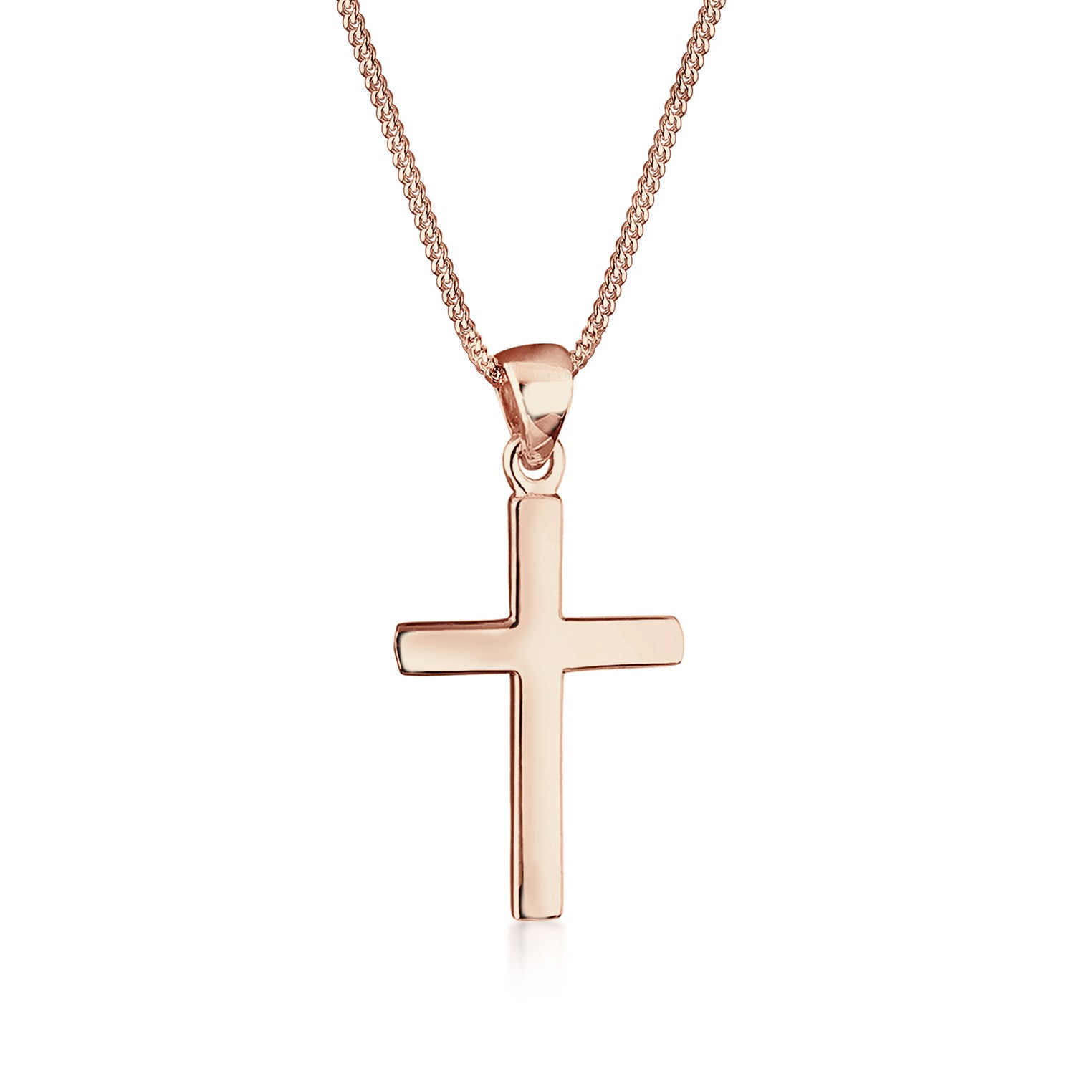 Roségold - Elli | Halskette Kreuz Anhänger | 925 Sterling Silber Rosegold
