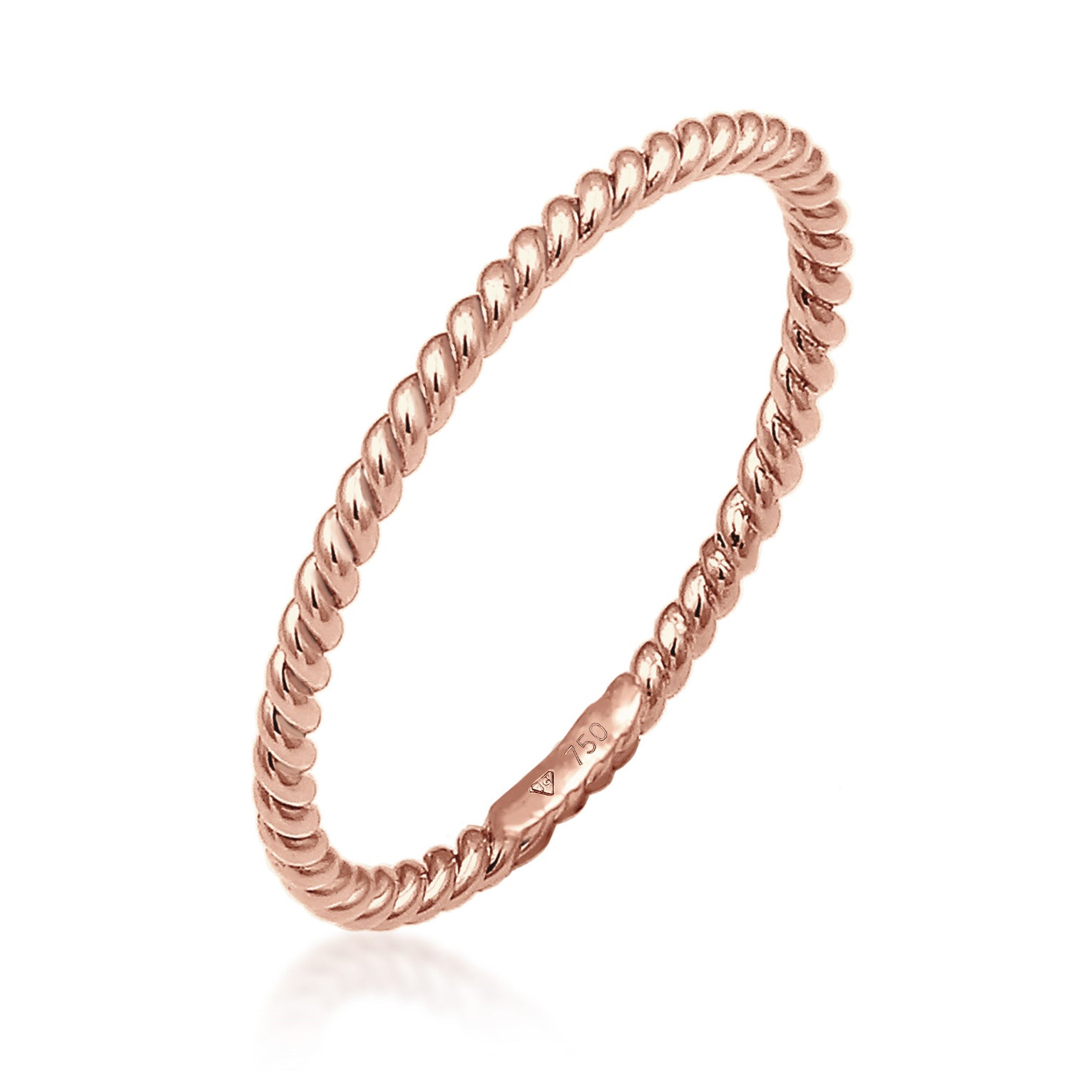 Roségold - Elli PREMIUM | Ring Twisted | 750 Roségold