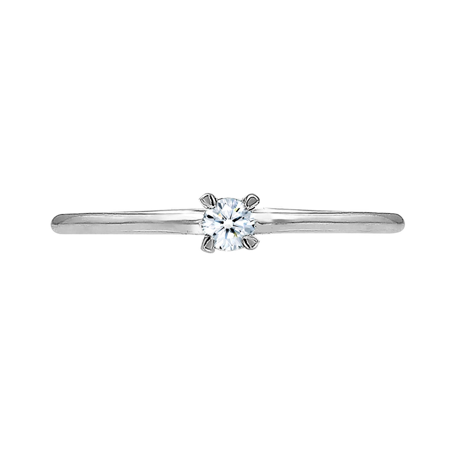 Silber - Elli DIAMONDS | Solitär-Ring | Diamant ( Weiß, 0,06 ct ) | 585 Weißgold