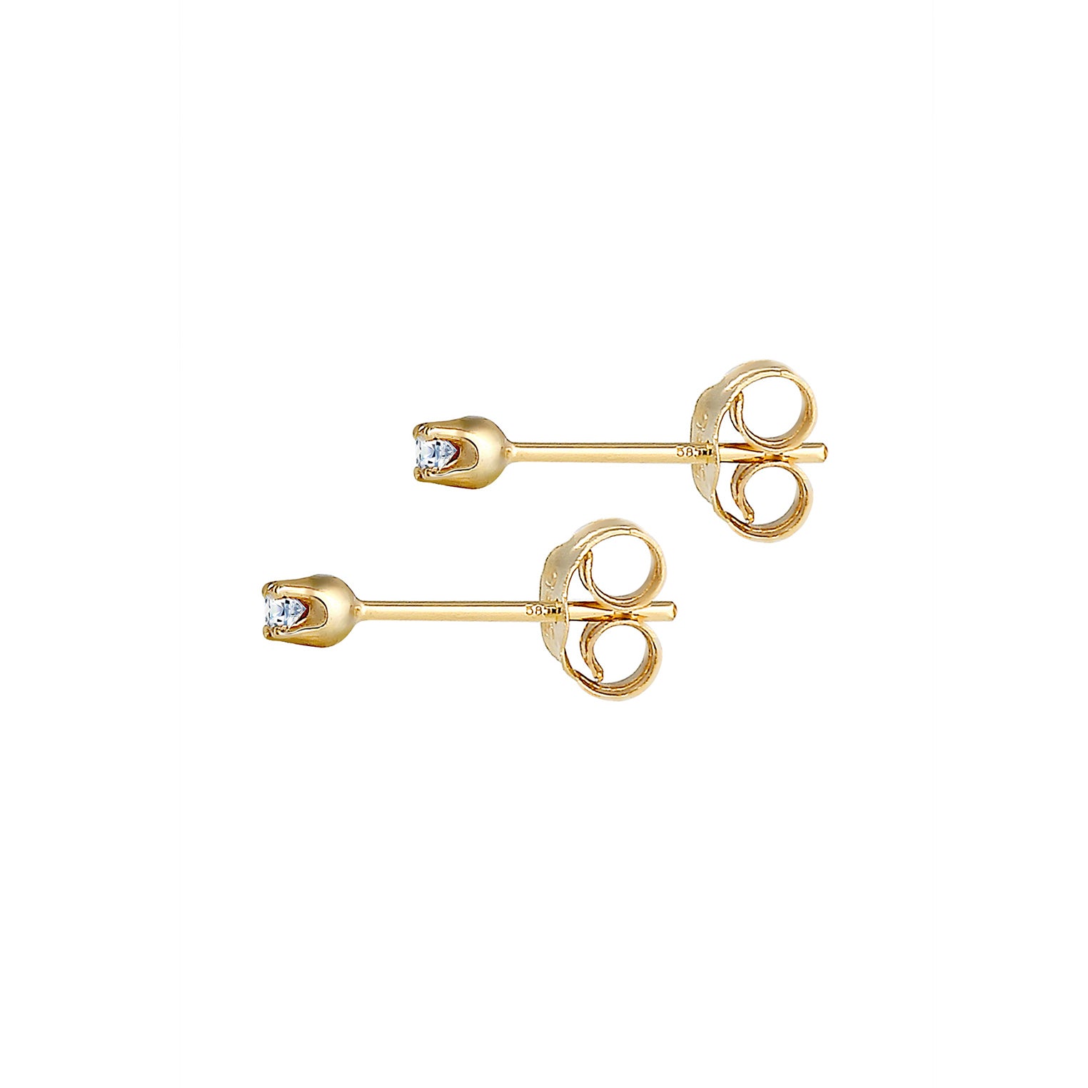 Weiß - Elli DIAMONDS | Ohrstecker | Diamant ( Weiß, 0,03 ct ) | 375 Gelbgold