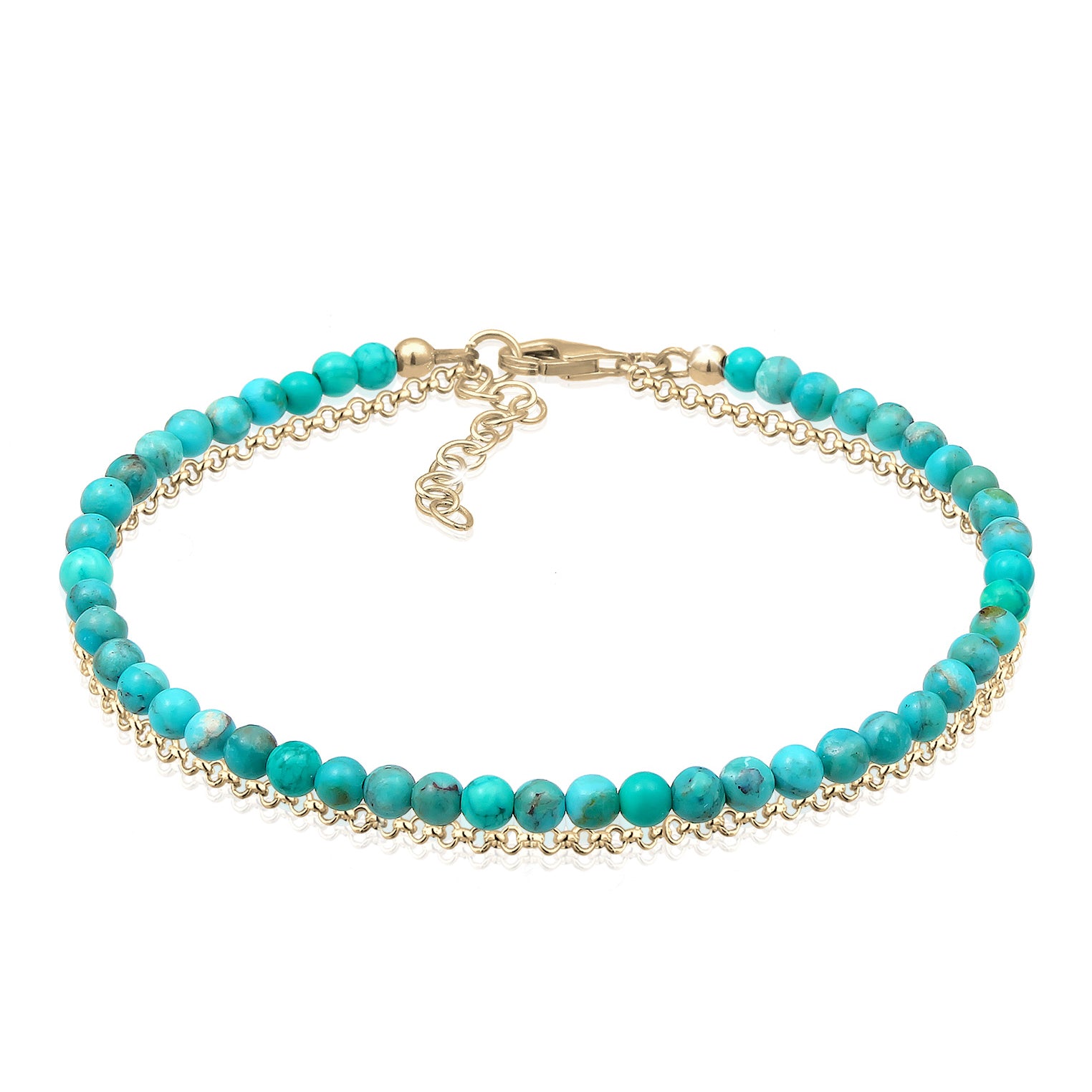 Türkis - Elli | Armband | Howlith ( Türkis ) | 925 Sterling Silber vergoldet
