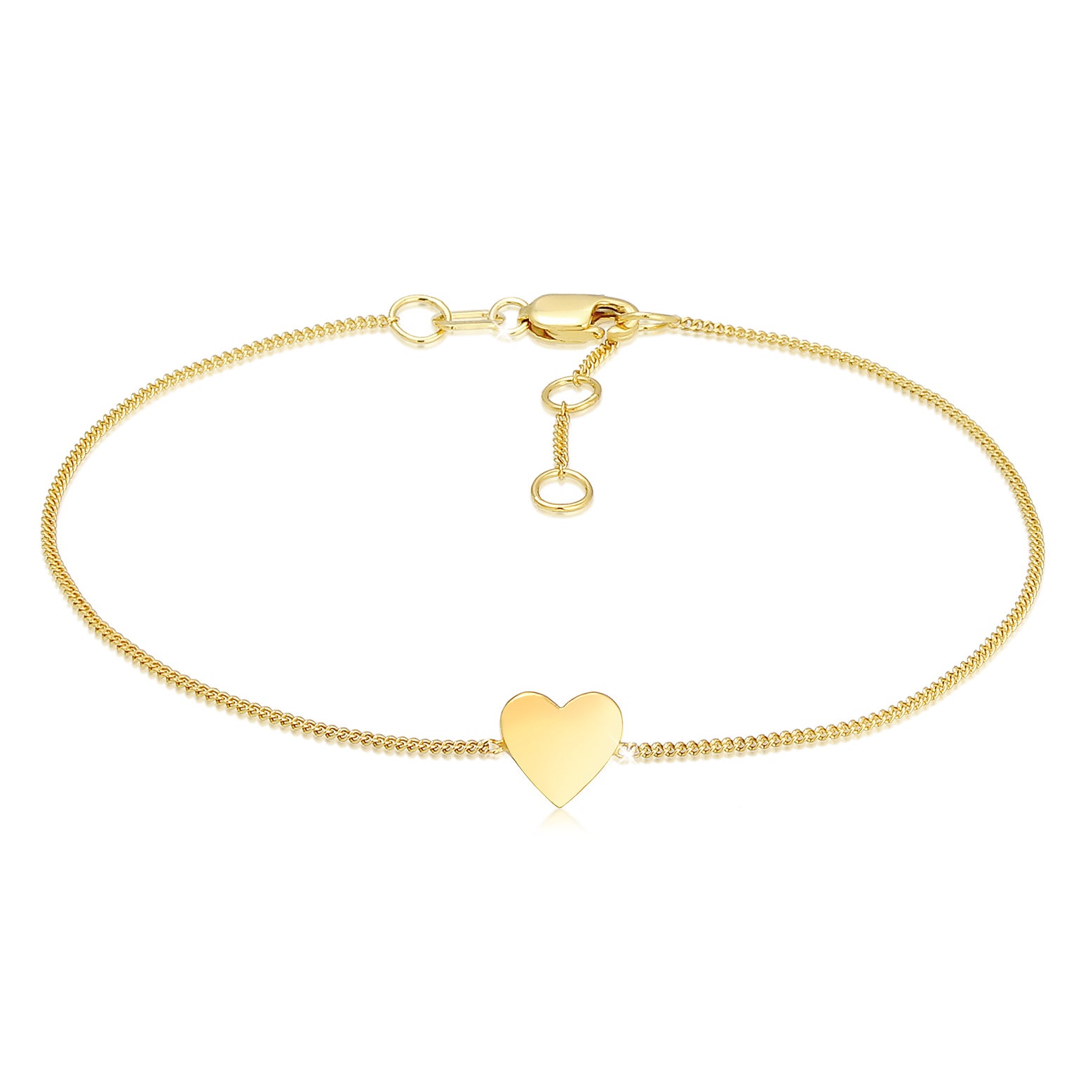 Gold - Elli PREMIUM | Armband Herz Filigran | 375 Gelbgold