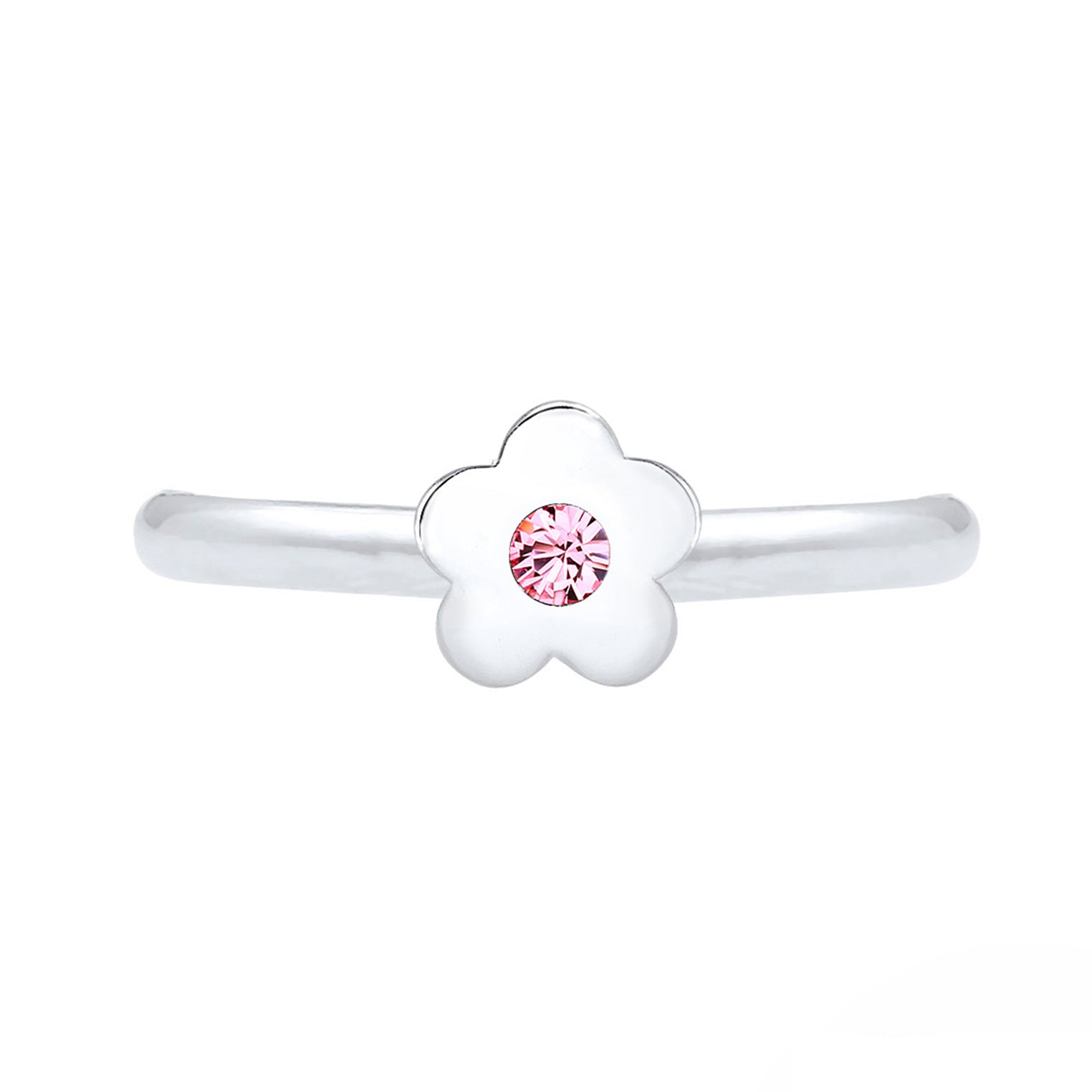 Silber - Elli | Ring Blume | Kristall ( Rosa ) | 925er Sterling Silber