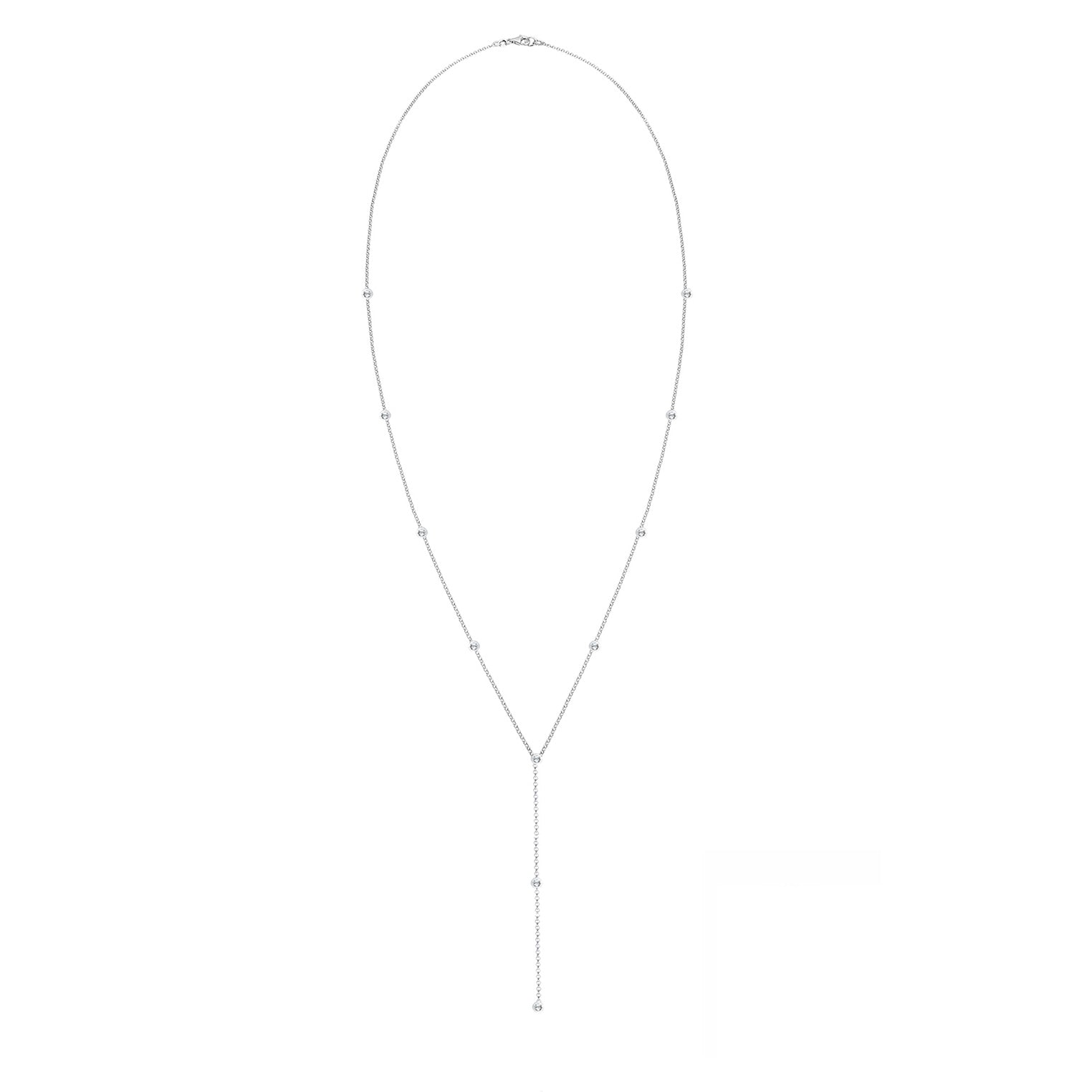 Silber - Elli | Y-Halskette | Mit Kristallen von Swarovski® (Weiß) | 925er Sterling Silber