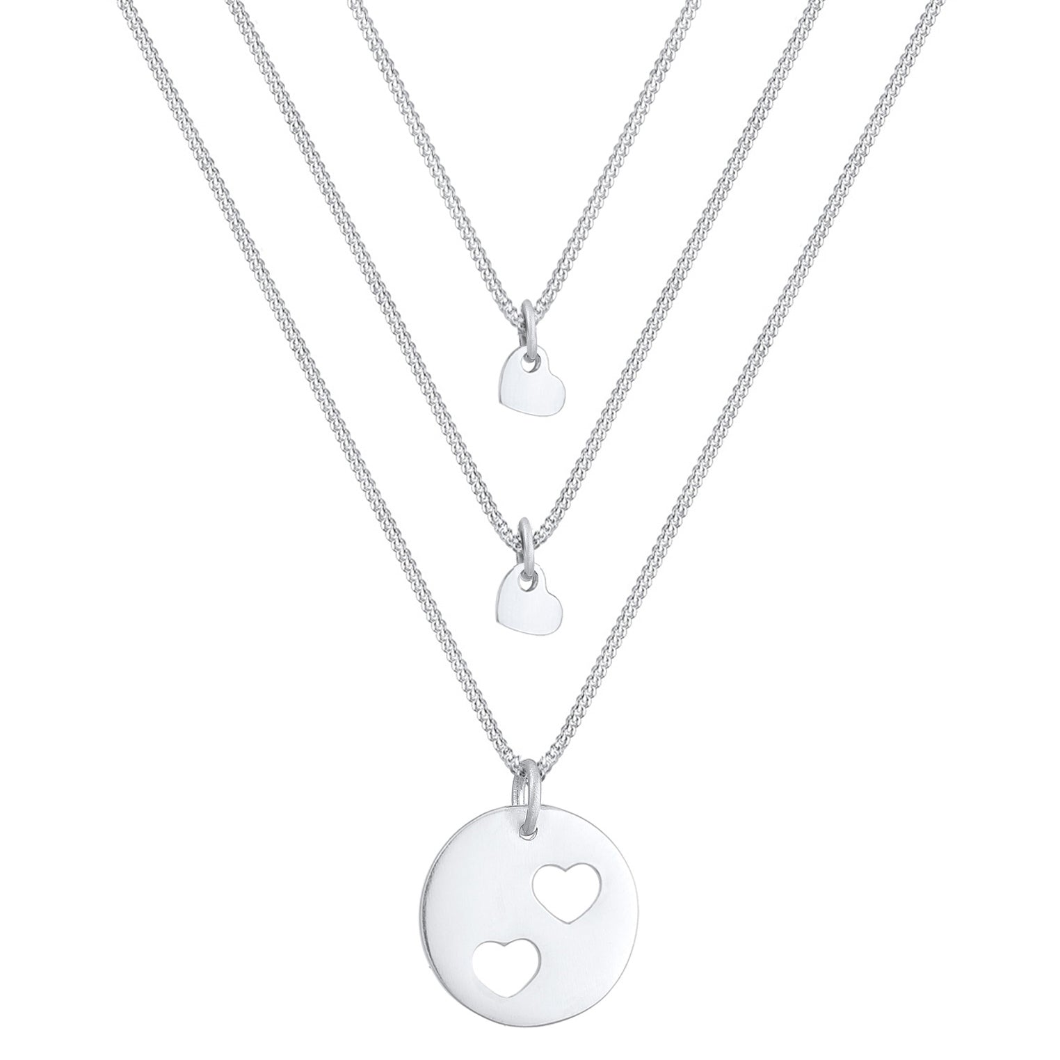 Silber - Elli | Mutter-Kind-Kettenset Herz | 925er Sterling Silber