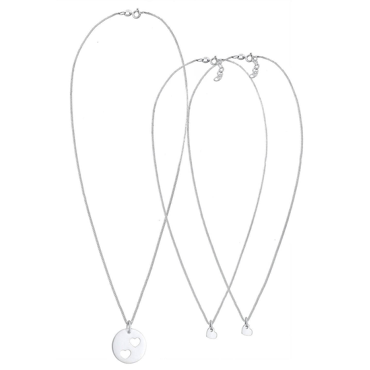 Silber - Elli | Mutter-Kind-Kettenset Herz | 925er Sterling Silber