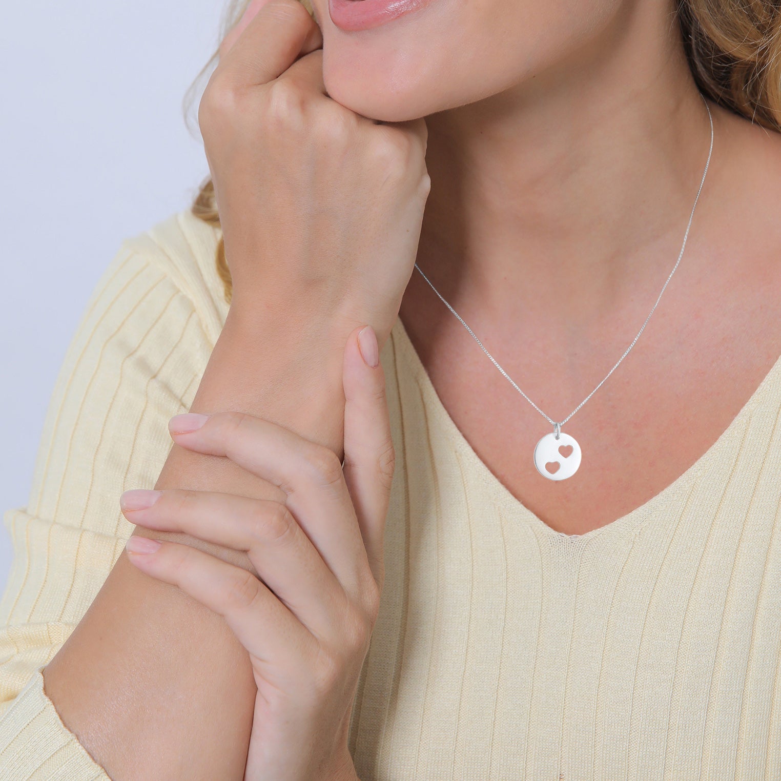 Silber - Elli | Mutter-Kind-Kettenset Herz | 925er Sterling Silber