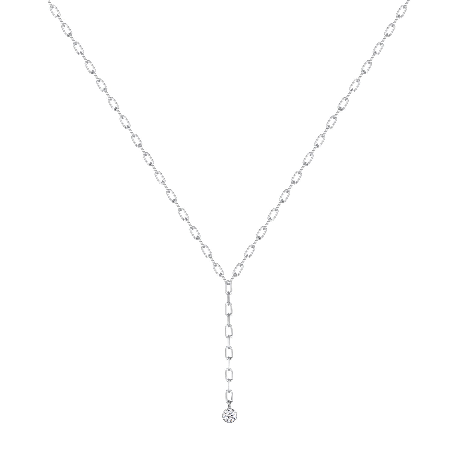 Silber - Elli PREMIUM | Solitär-Kette | Kristall (Weiß) | 925er Sterling Silber