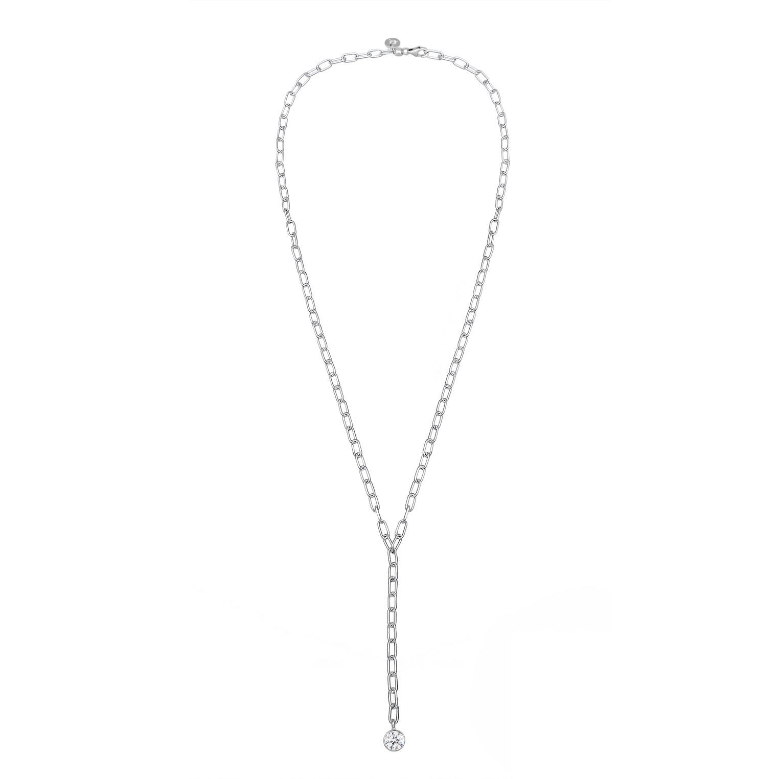 Silber - Elli PREMIUM | Solitär-Kette | Kristall (Weiß) | 925er Sterling Silber