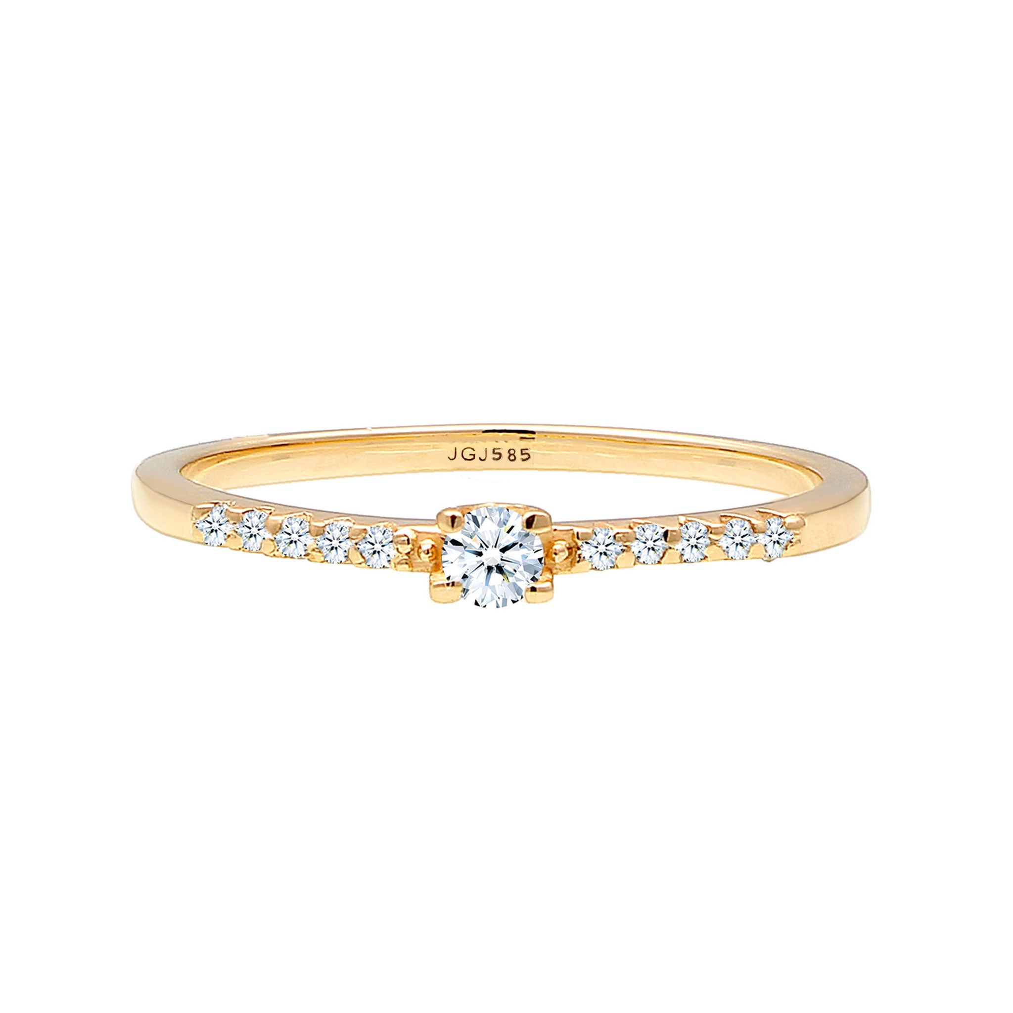 Gold - Elli DIAMONDS | Verlobungsring | Diamant ( Weiß, 0,11 ct ) | 585 Gelbgold