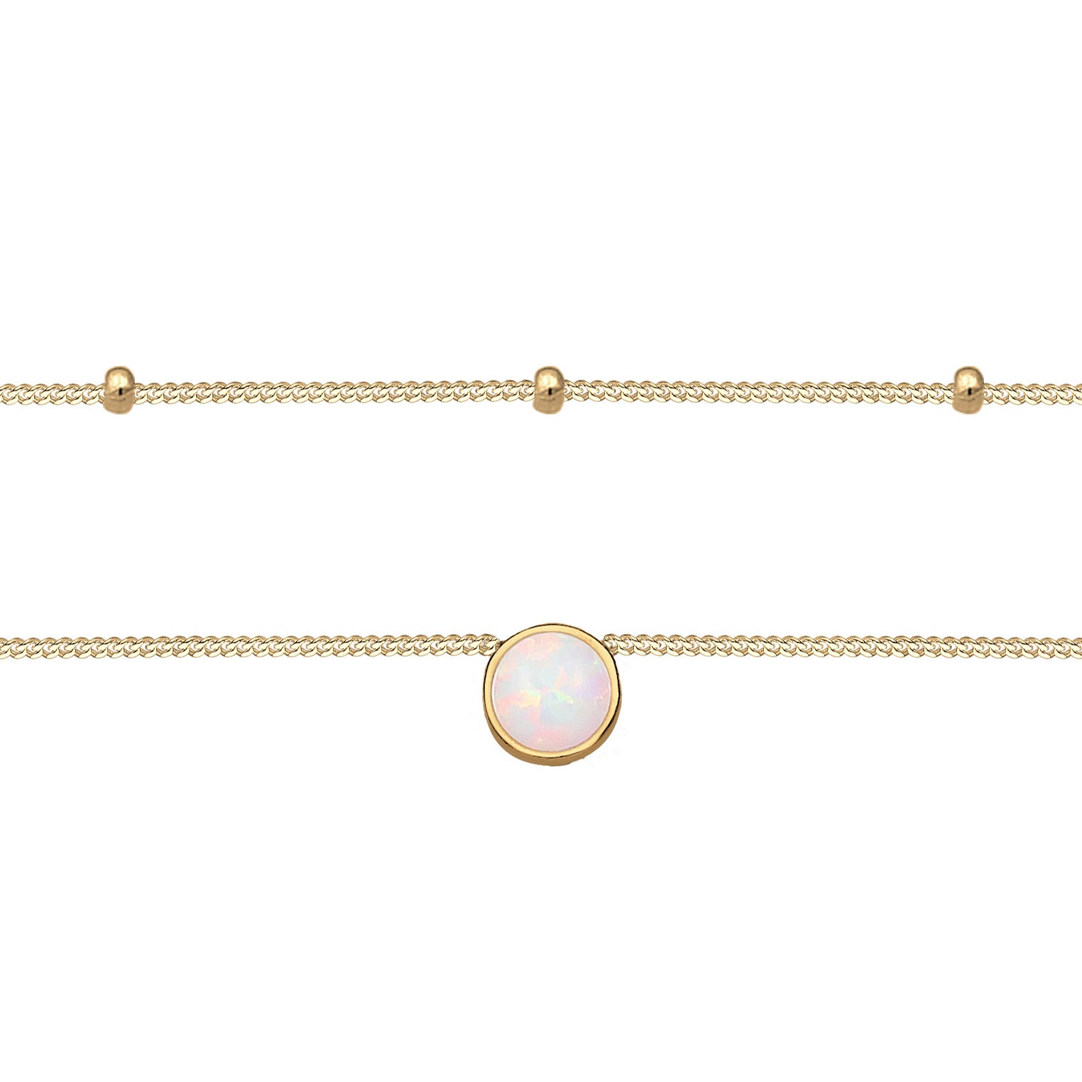 Gold - Elli | Choker | Opal (Weiß) | 925 Sterling Silber vergoldet