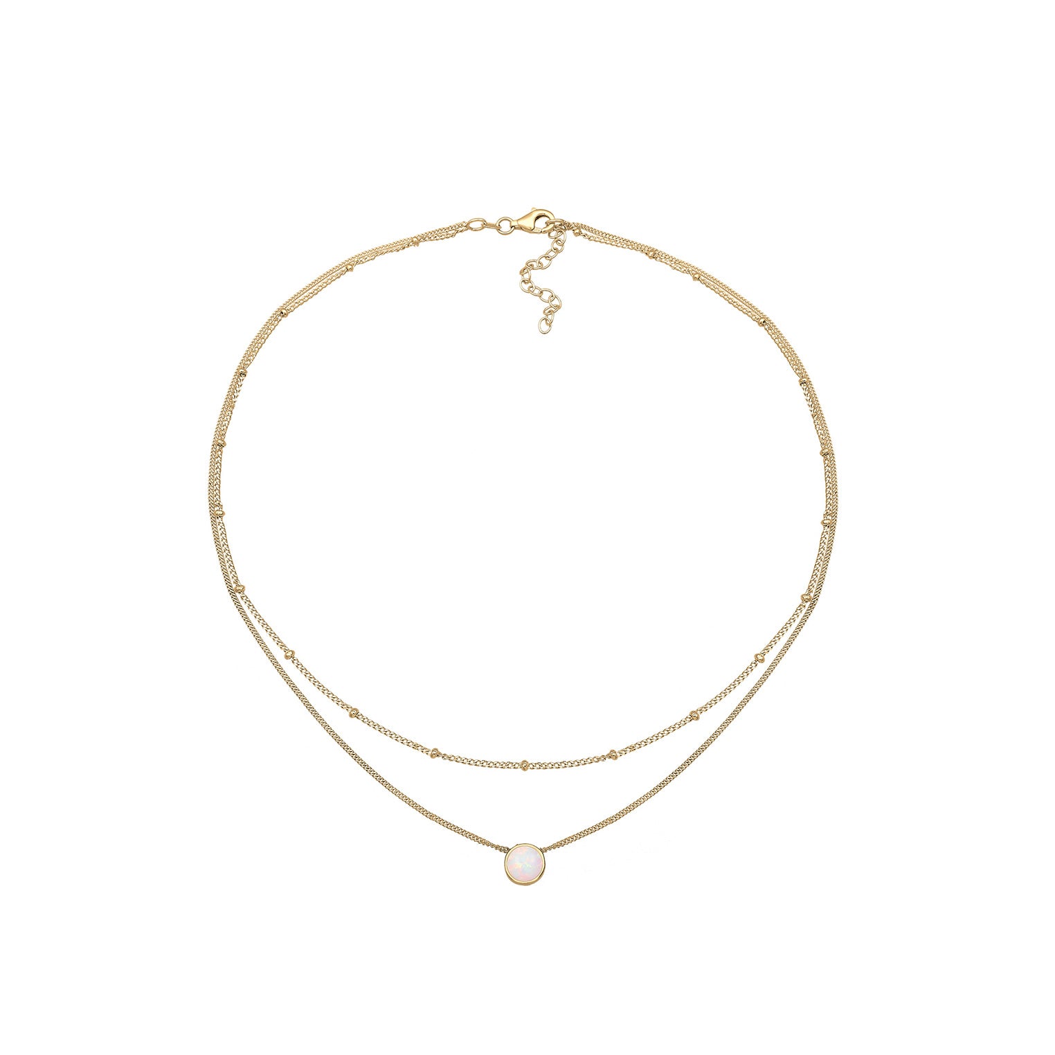 Gold - Elli | Choker | Opal (Weiß) | 925 Sterling Silber vergoldet
