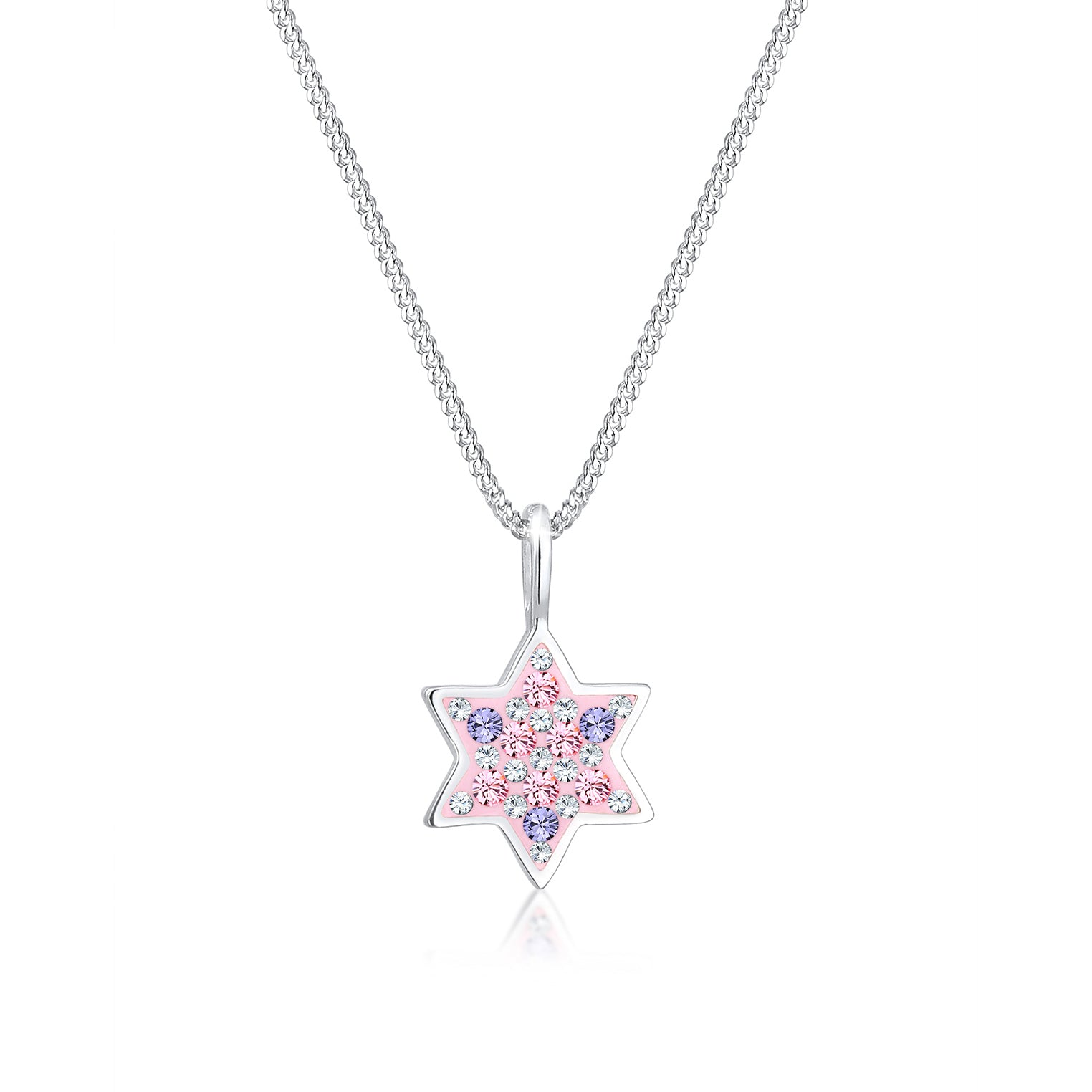 Silber - Elli | Halskette Astro | Kristall (Rosa) | 925er Sterling Silber