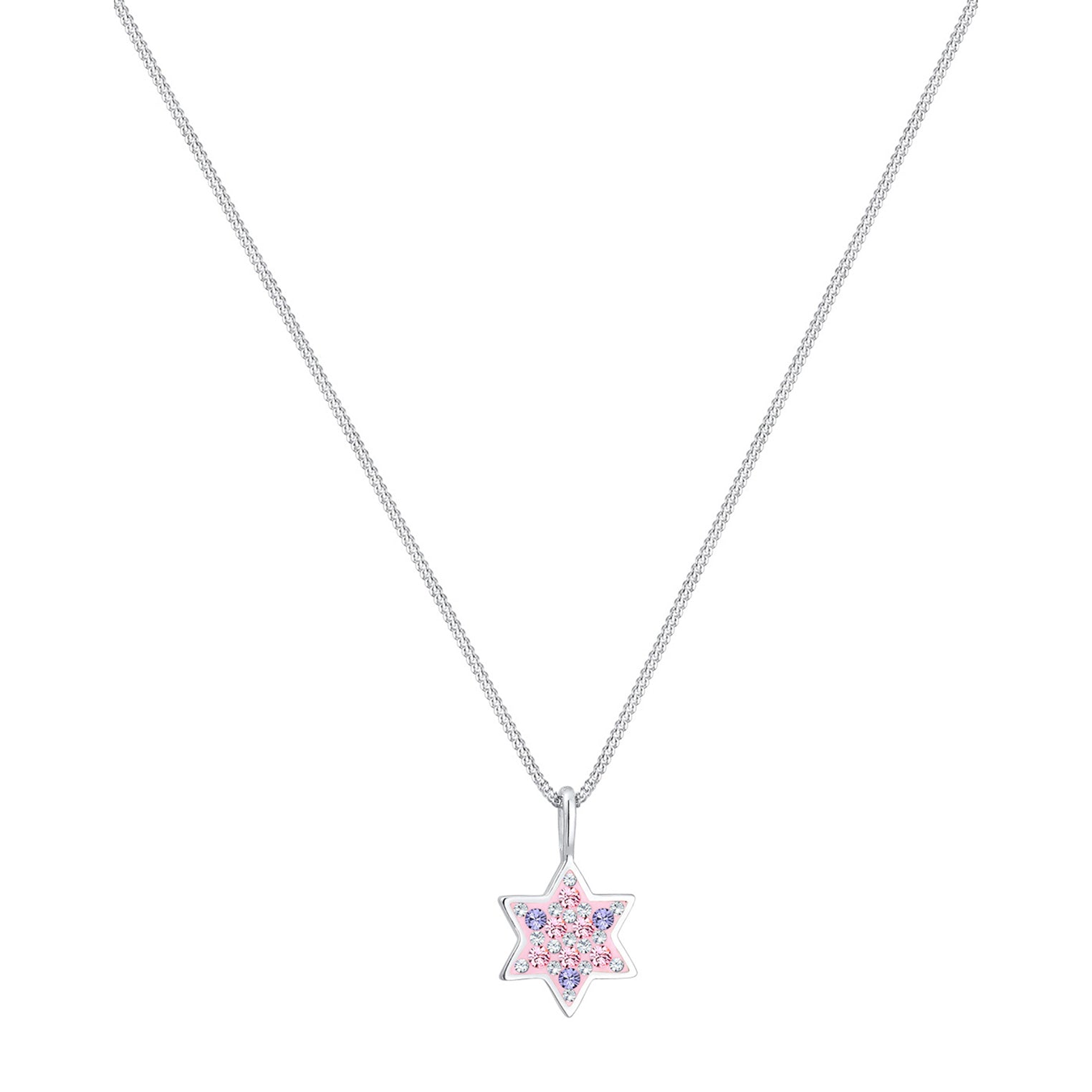 Silber - Elli | Halskette Astro | Kristall (Rosa) | 925er Sterling Silber