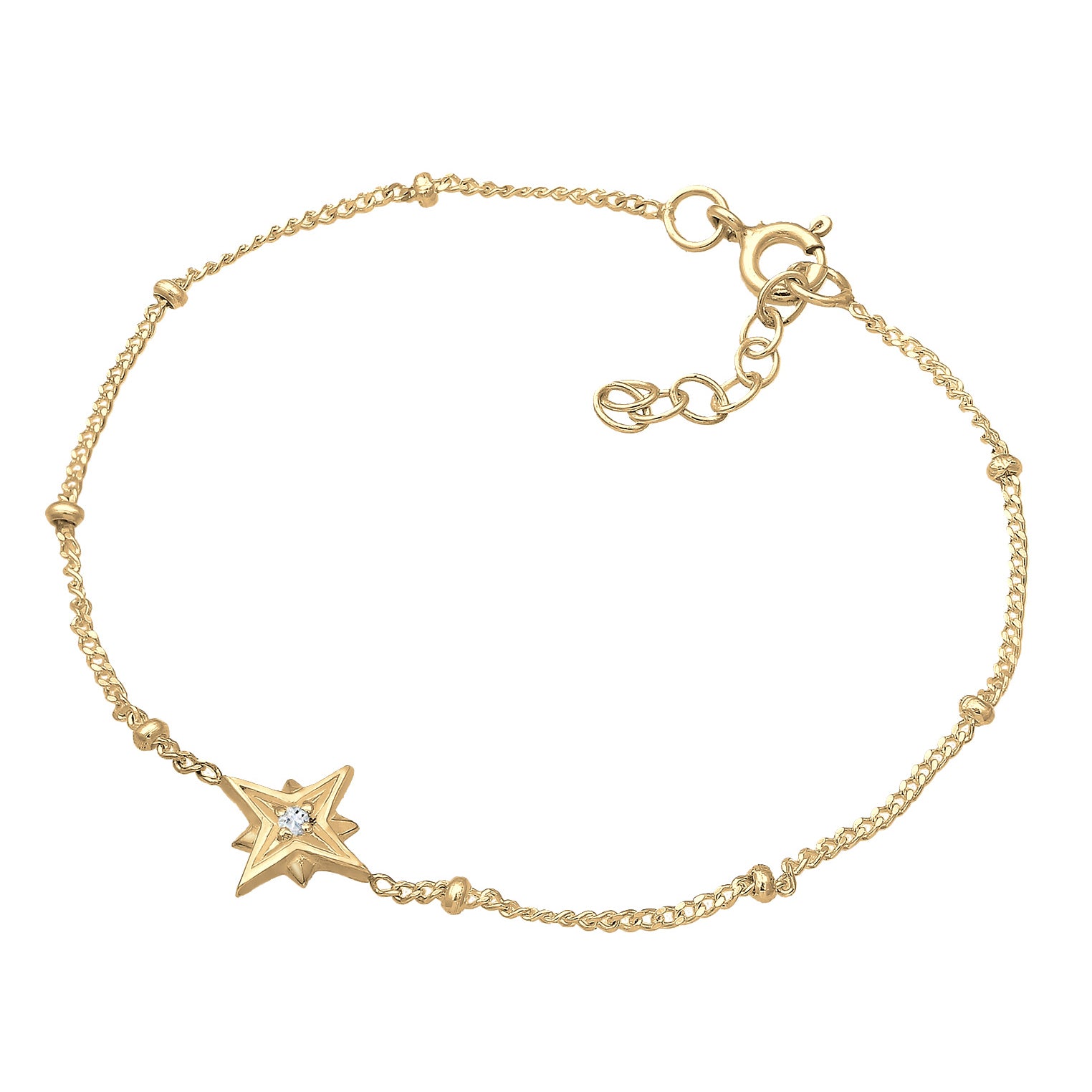 Gold - Elli | Armband Astro | Topas ( Weiß ) | 925 Sterling Silber vergoldet