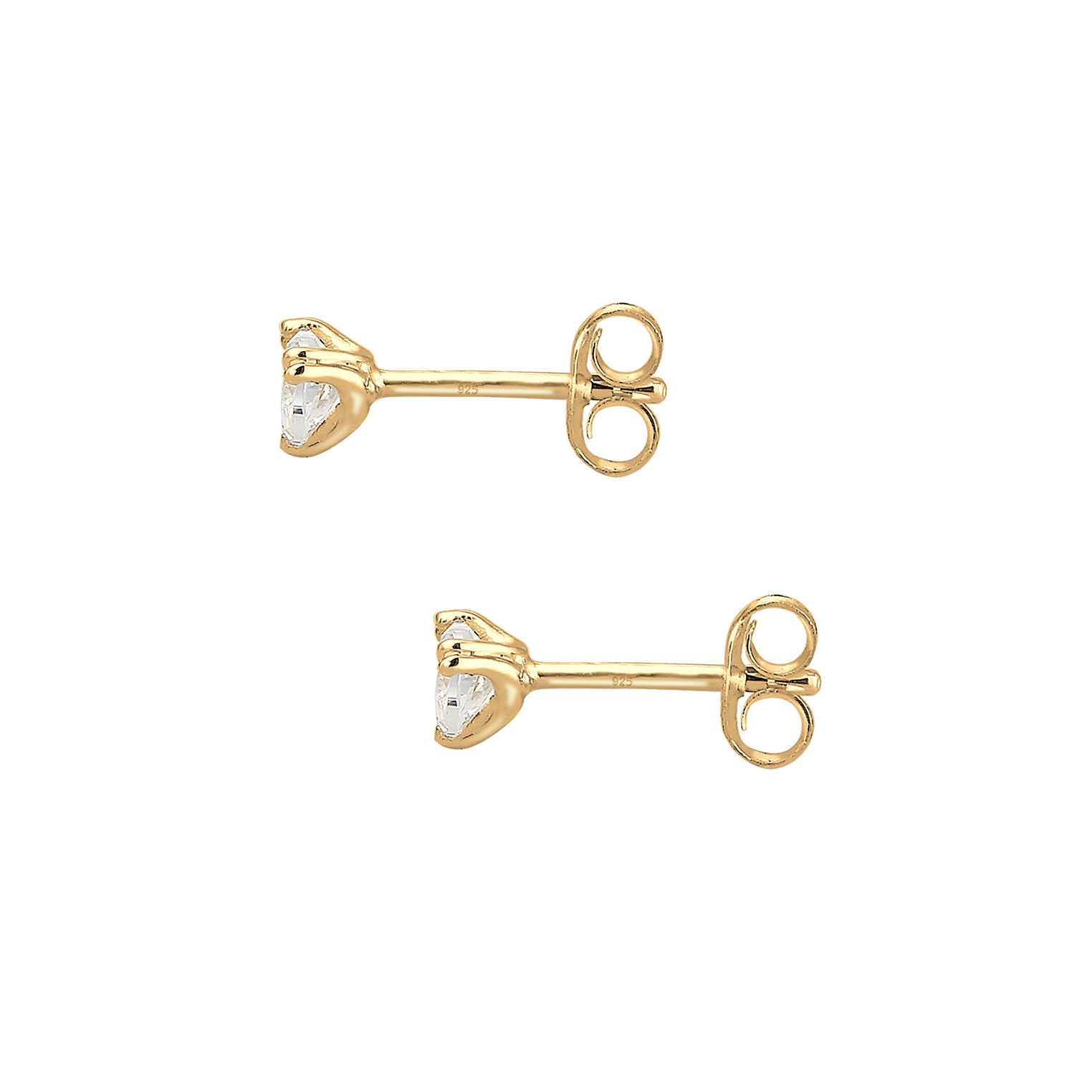 Gold - Elli PREMIUM | Ohrstecker Herz | Zirkonia ( Weiß ) | 375 Gelbgold