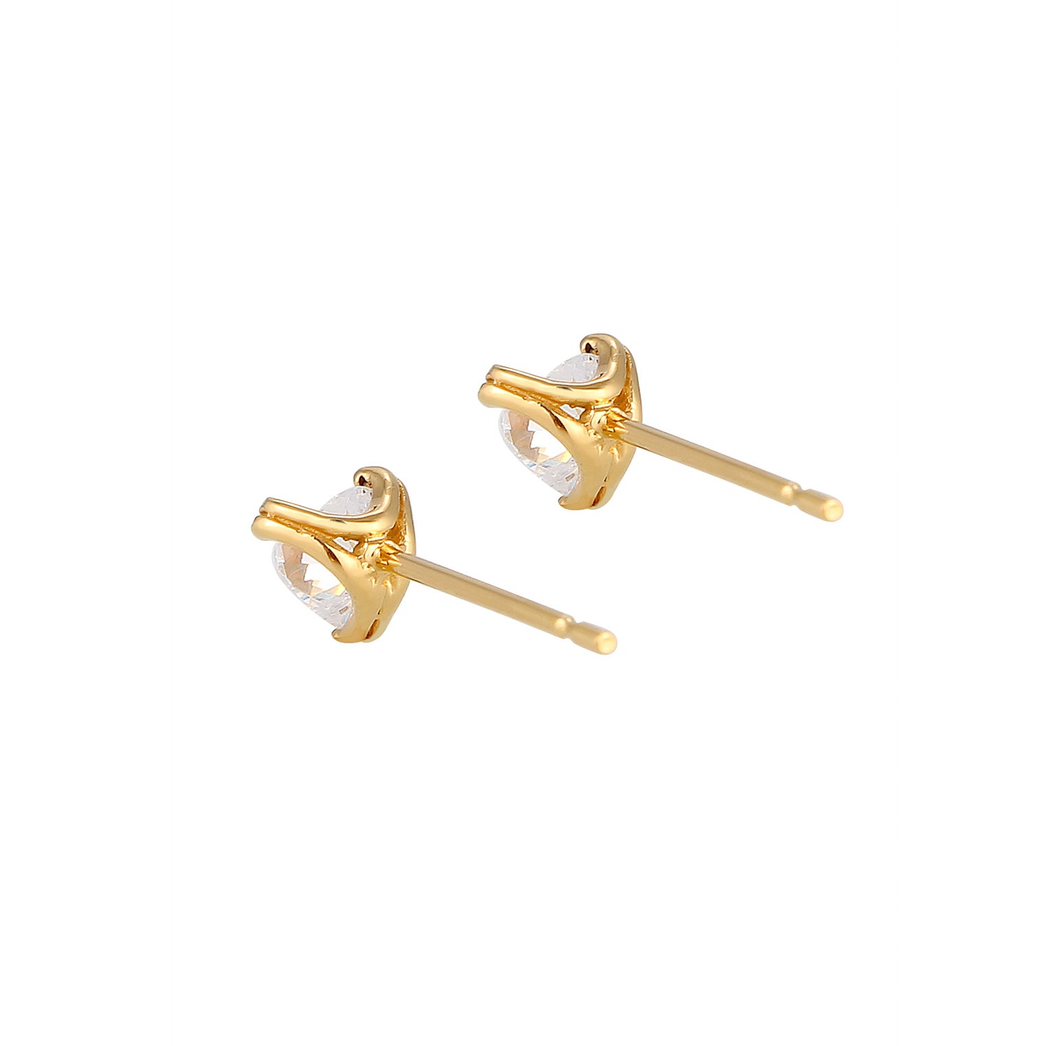 Gold - Elli PREMIUM | Ohrstecker Herz | Zirkonia ( Weiß ) | 375 Gelbgold