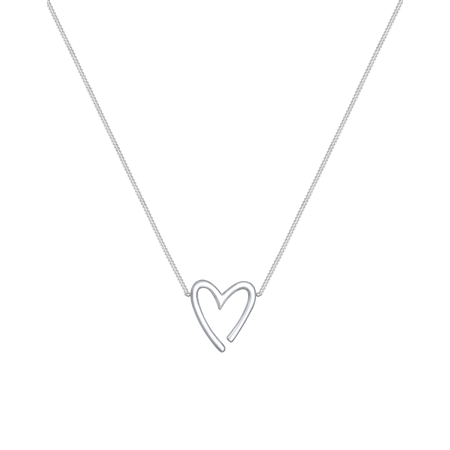 Silber - Elli | Halskette Herz Cut-Out | 925er Sterling Silber