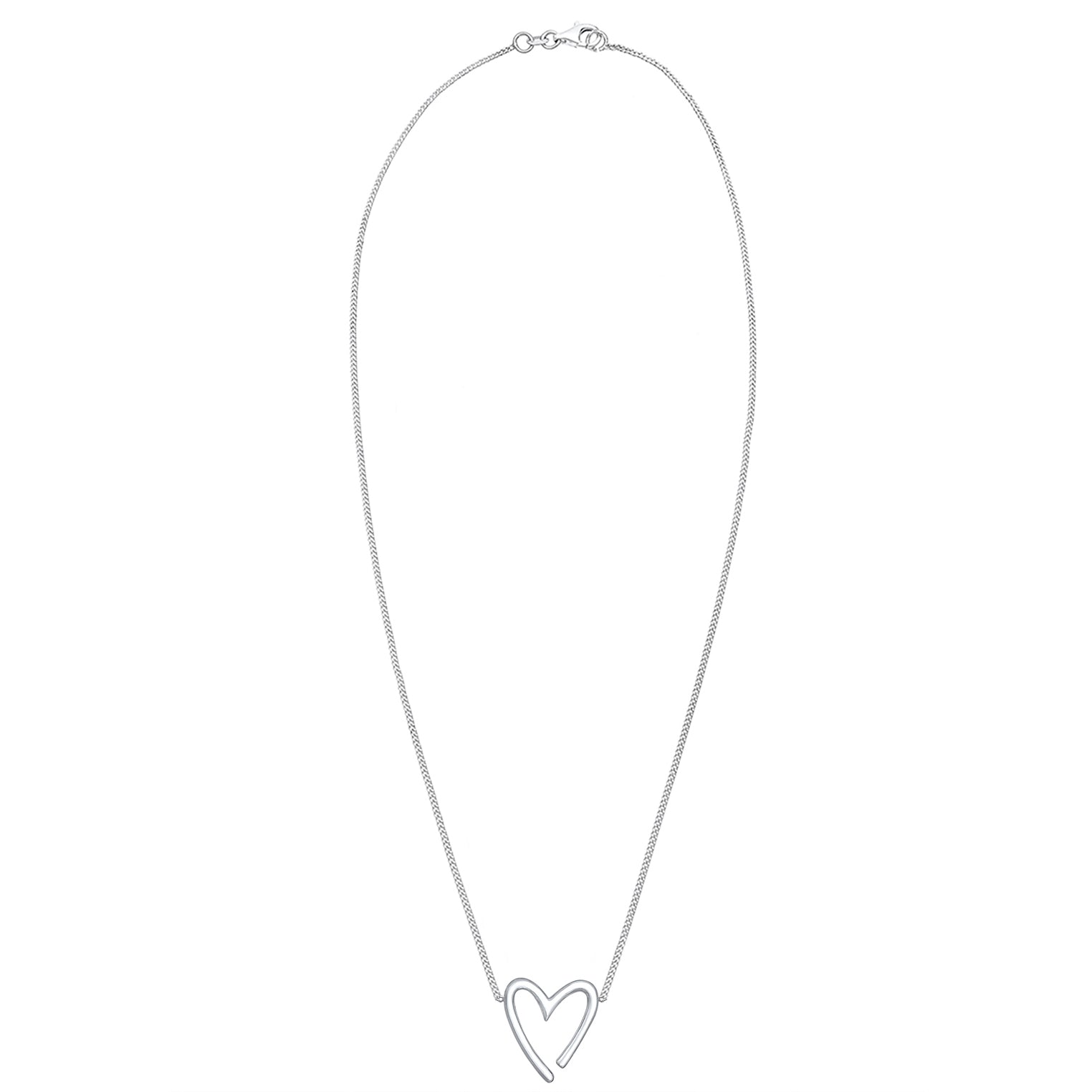 Silber - Elli | Halskette Herz Cut-Out | 925er Sterling Silber