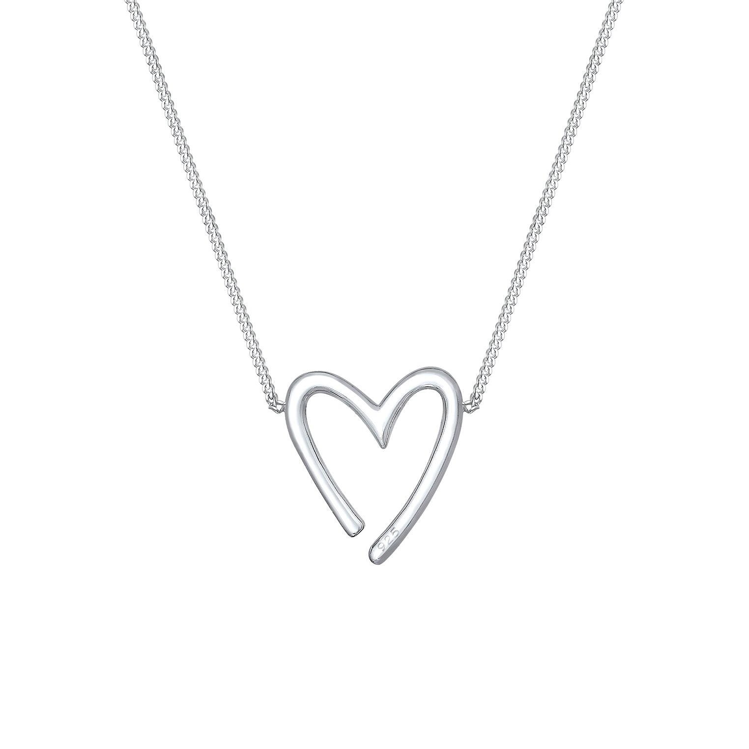 Silber - Elli | Halskette Herz Cut-Out | 925er Sterling Silber