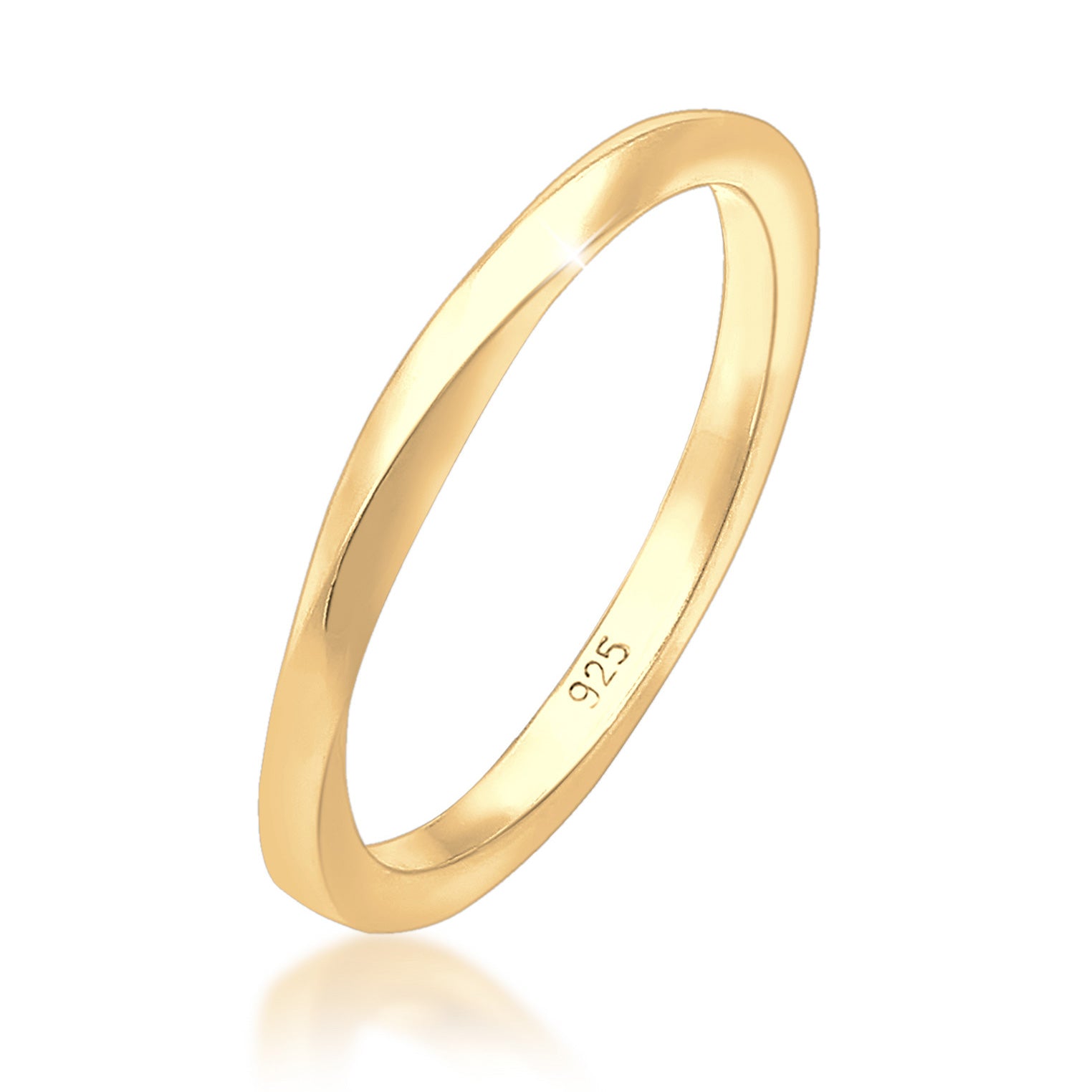 Gold - Elli | Ring Twisted | 925 Sterling Silber vergoldet