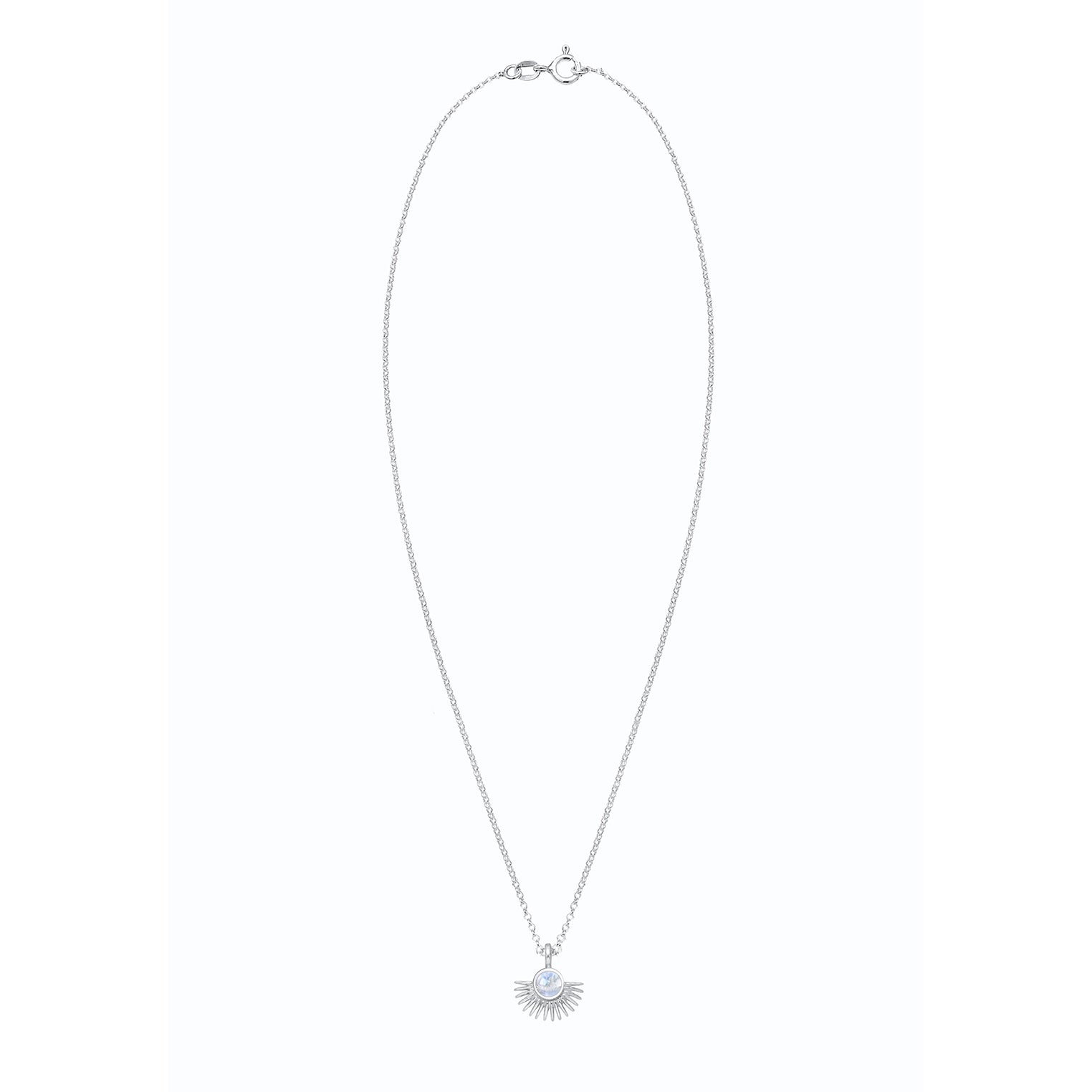 Silber - Elli | Halskette Astro | Mondstein (Weiß) | 925er Sterling Silber
