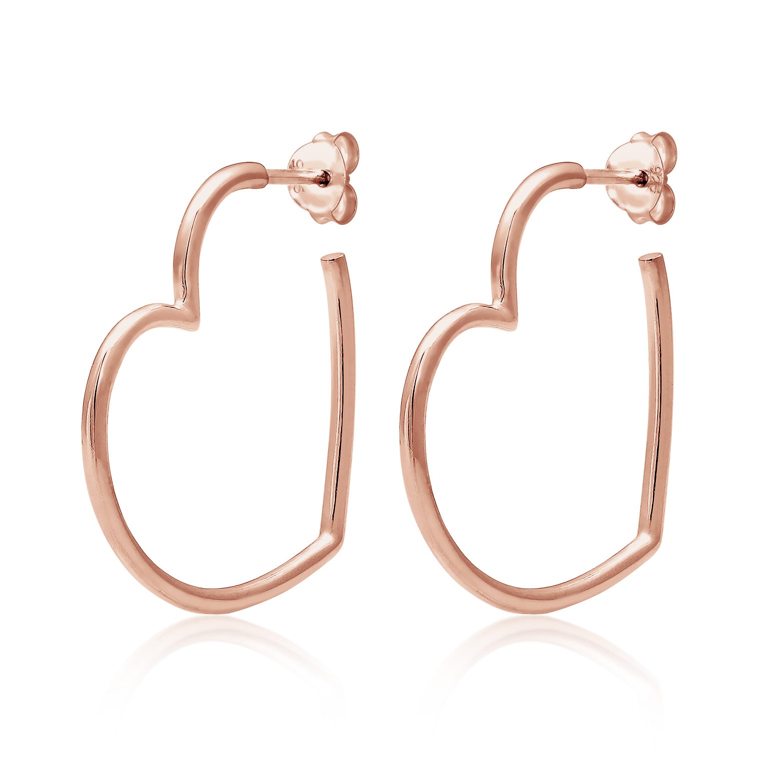 Roségold - Elli | Creole Herz | 925 Sterling Silber Rosegold