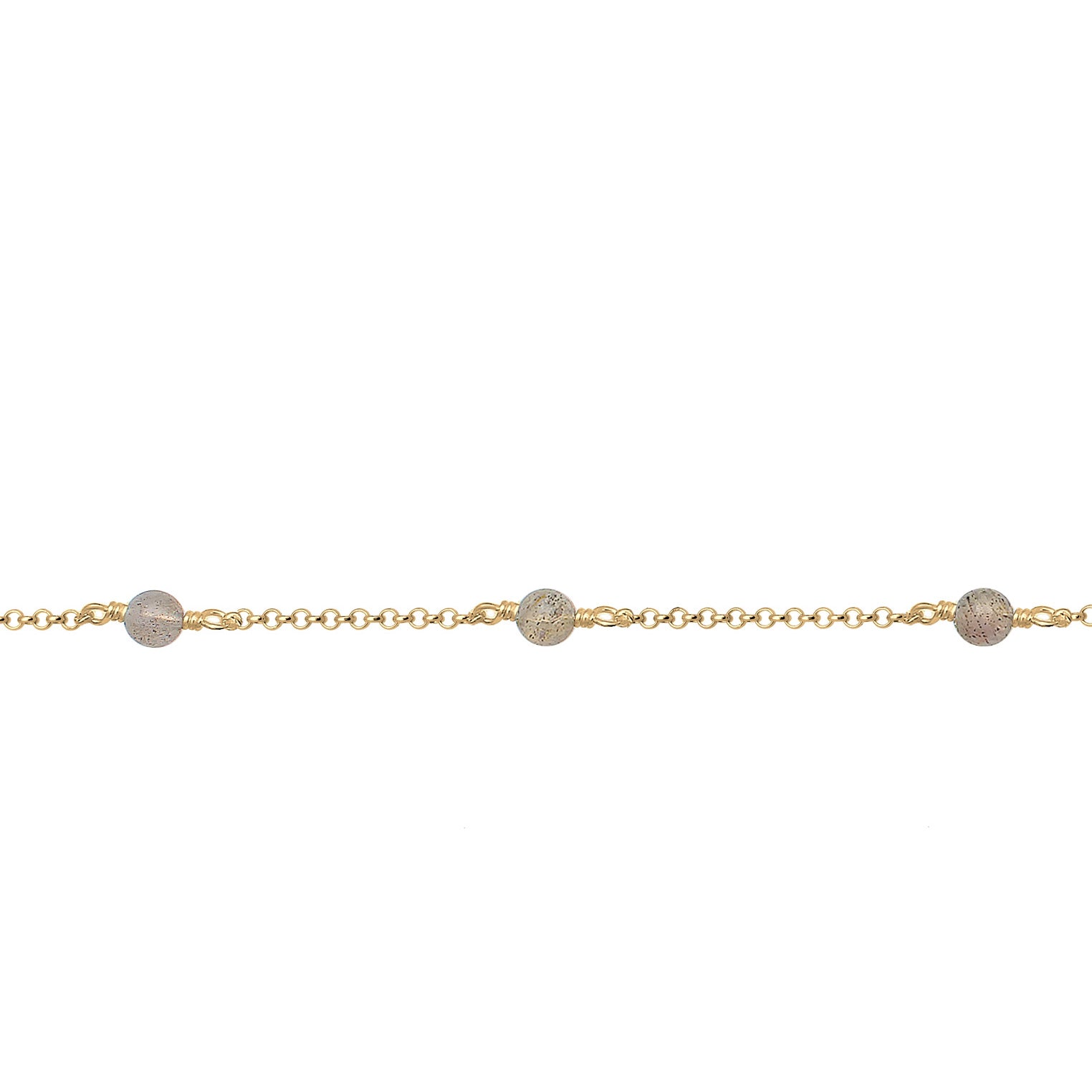 Gold - Elli | Choker | Labradorit (Grau) | 925 Sterling Silber vergoldet