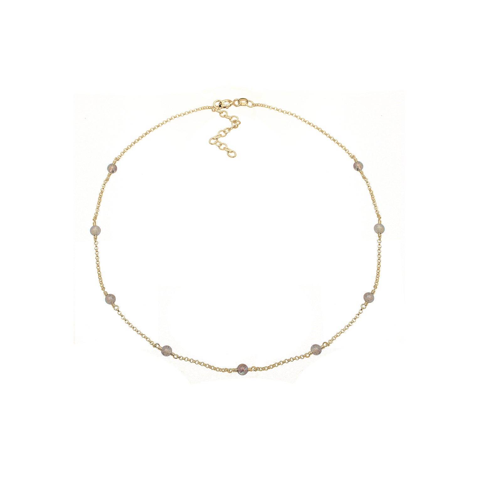 Gold - Elli | Choker | Labradorit (Grau) | 925 Sterling Silber vergoldet