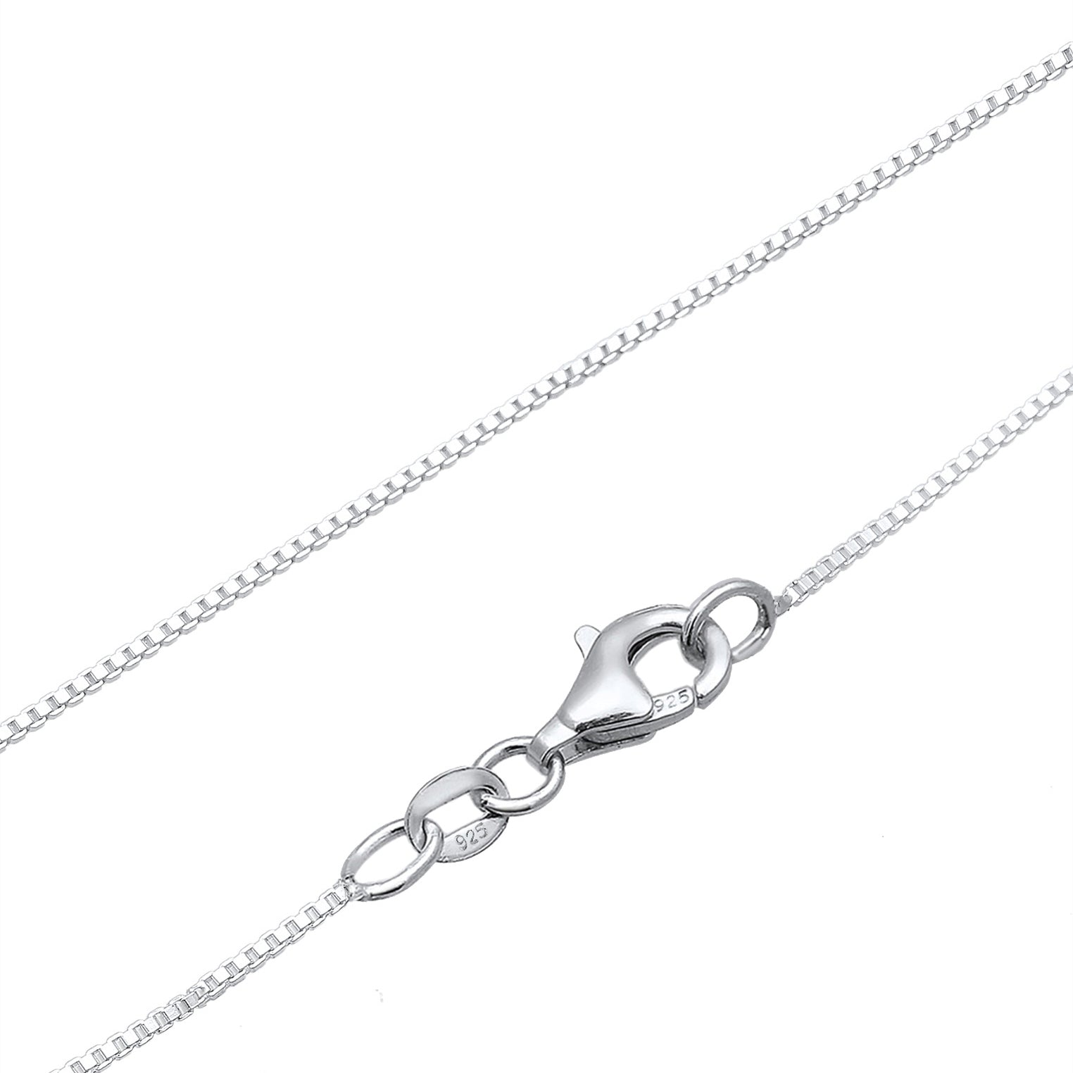 Silber - Elli | Lange Venezianer-Halskette Geo | 925er Sterling Silber