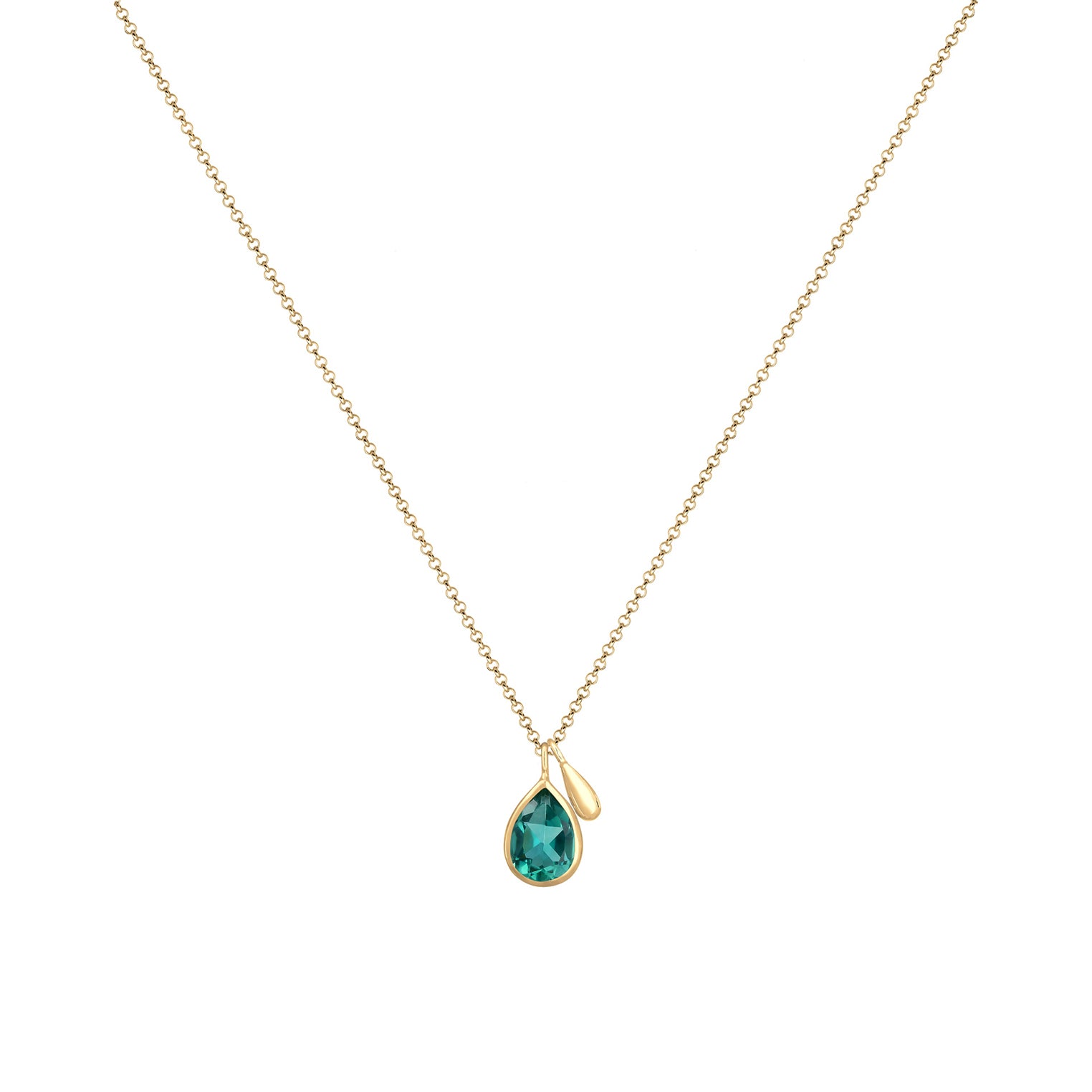 Gold - Elli PREMIUM | Halskette | Quarz (Grün) | 925 Sterling Silber vergoldet